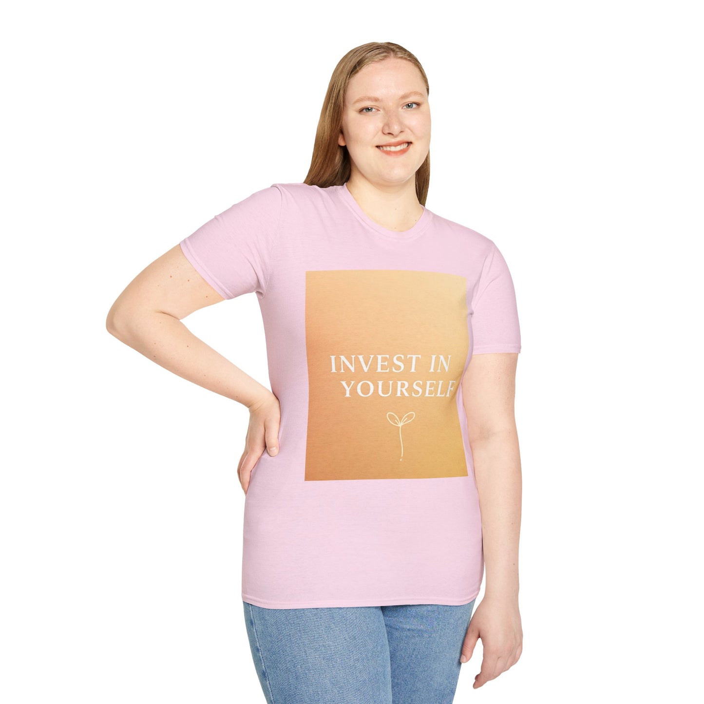 Front Print Design "Invest in Yourself" T-Shirt