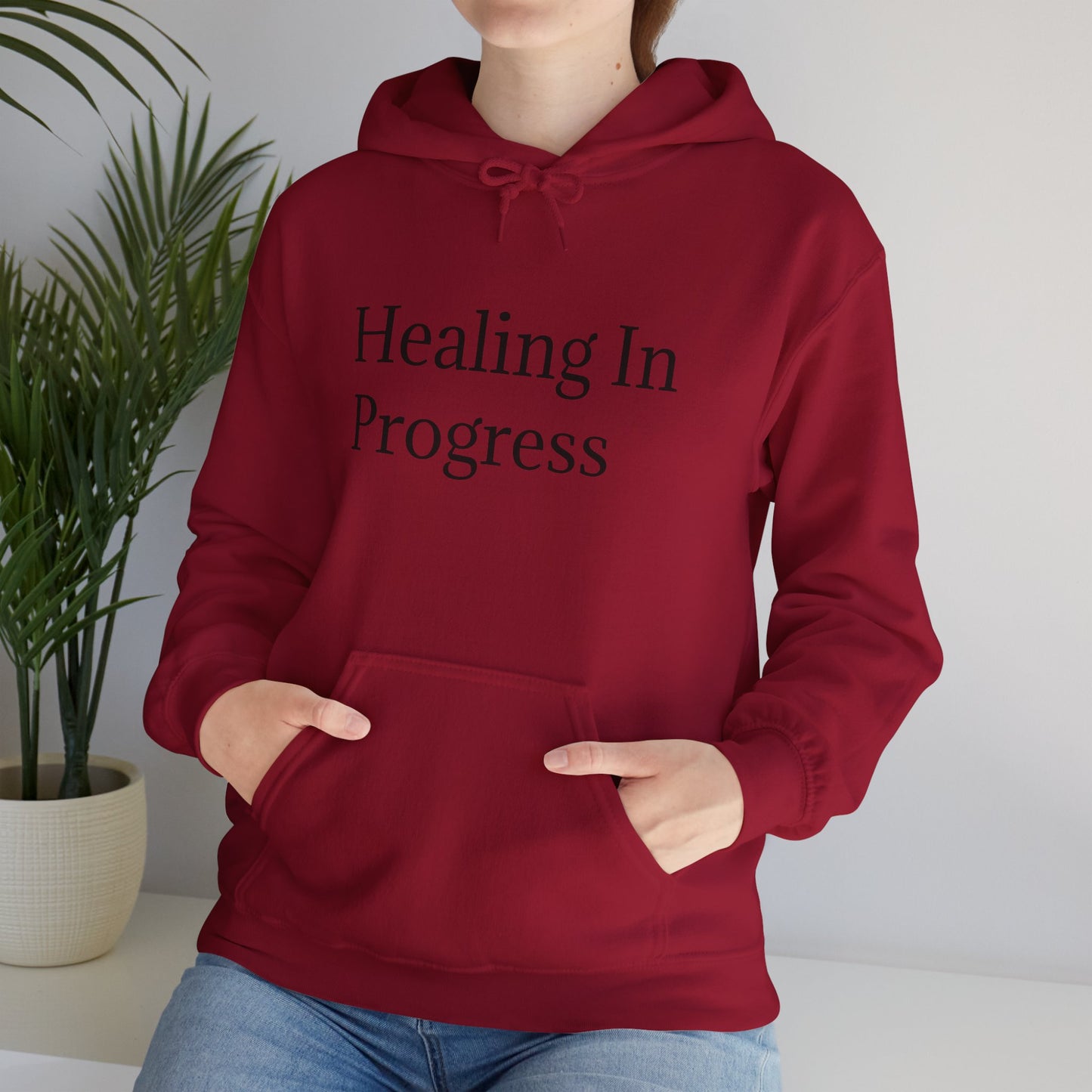 တိုးတက်မှုအတွက် ကုစားခြင်း Unisex Heavy Blend Hoodie - Self-Care &amp; Relaxation အတွက် ဇိမ်ခံအင်္ကျီ