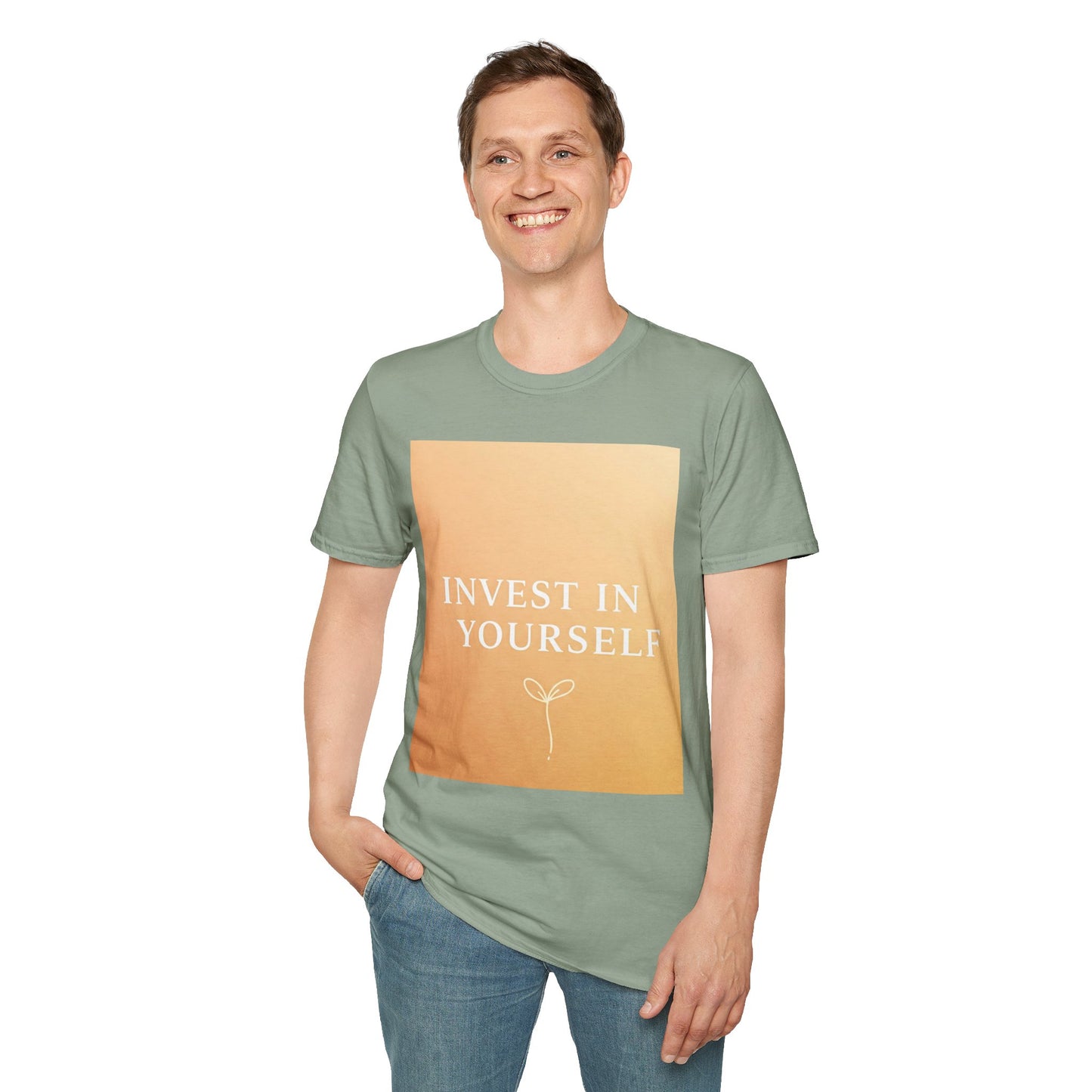 Front Print Design "Invest in Yourself" T-Shirt