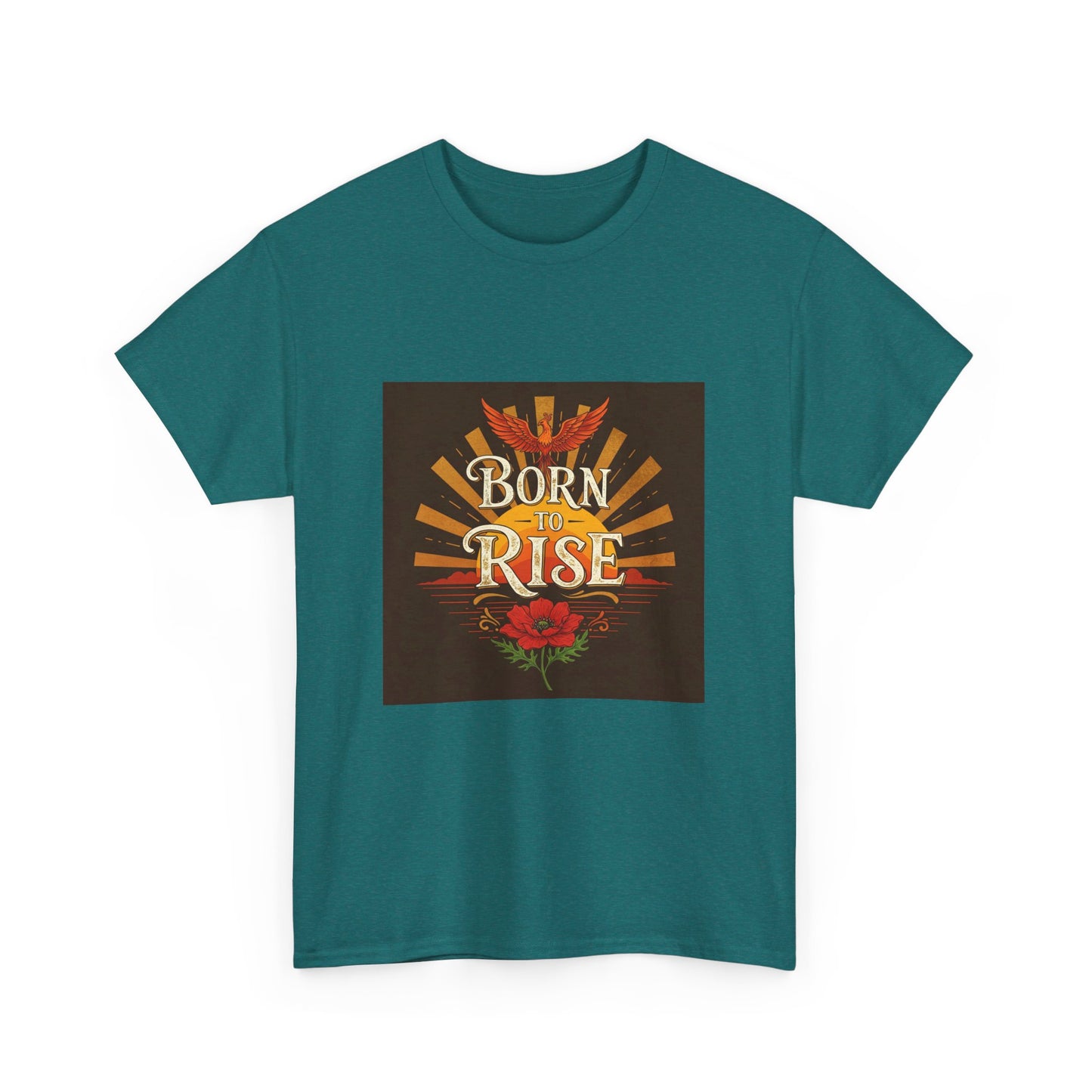 Born to Rise Unisex Heavy Cotton Tee - Inspirational Graphic Shirt