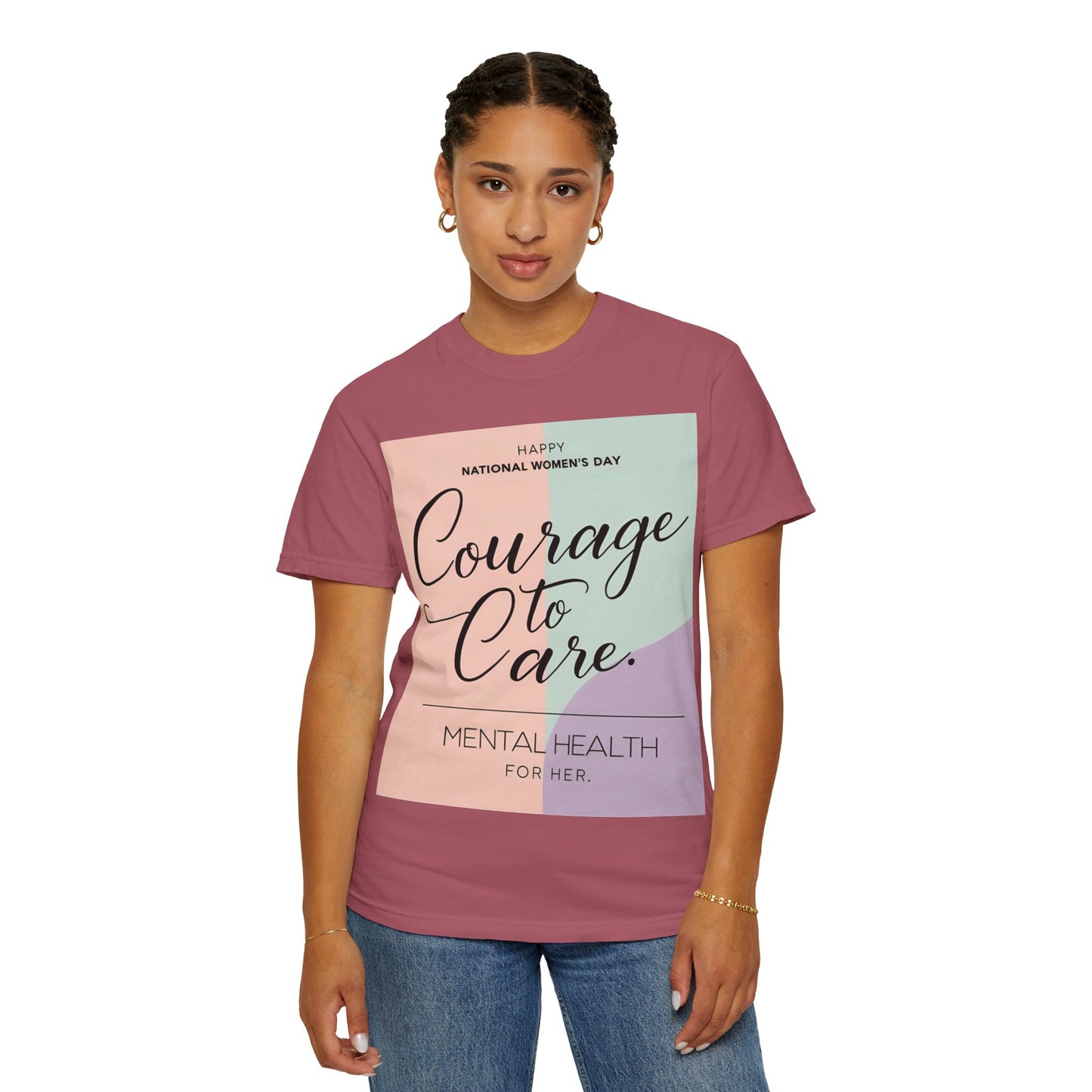 Courage to Care Unisex-T-hemp vir Geestesgesondheidsbewustheid