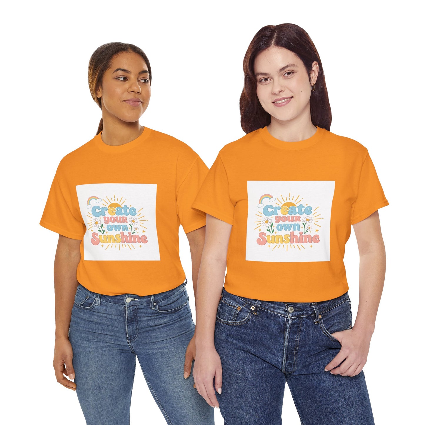 Create Your Own Sunshine Unisex Heavy Cotton Tee - Positive Vibe T-Shirt for Joyful Moments