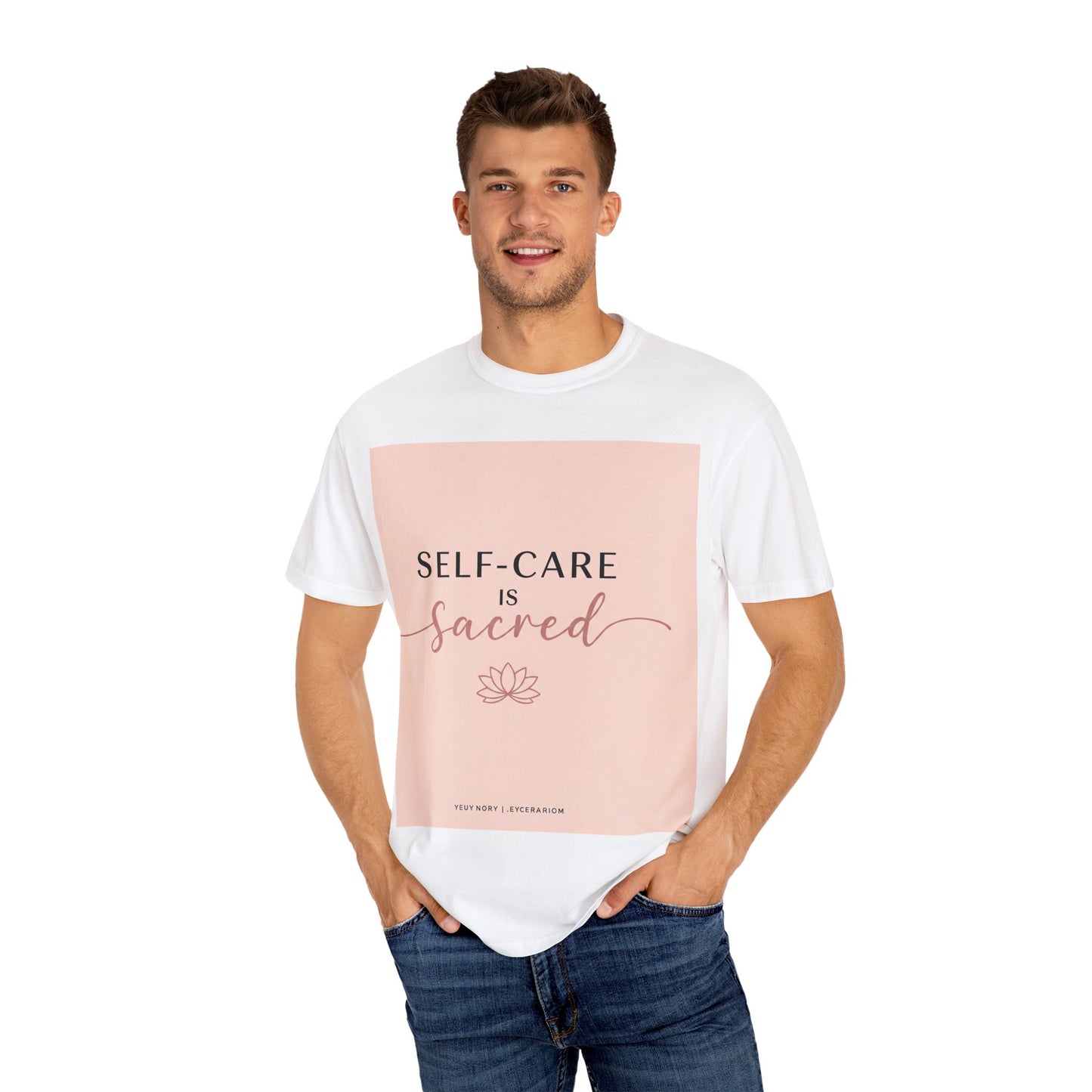 Front Print Design "Self-Care is Sacred" T-Shirt