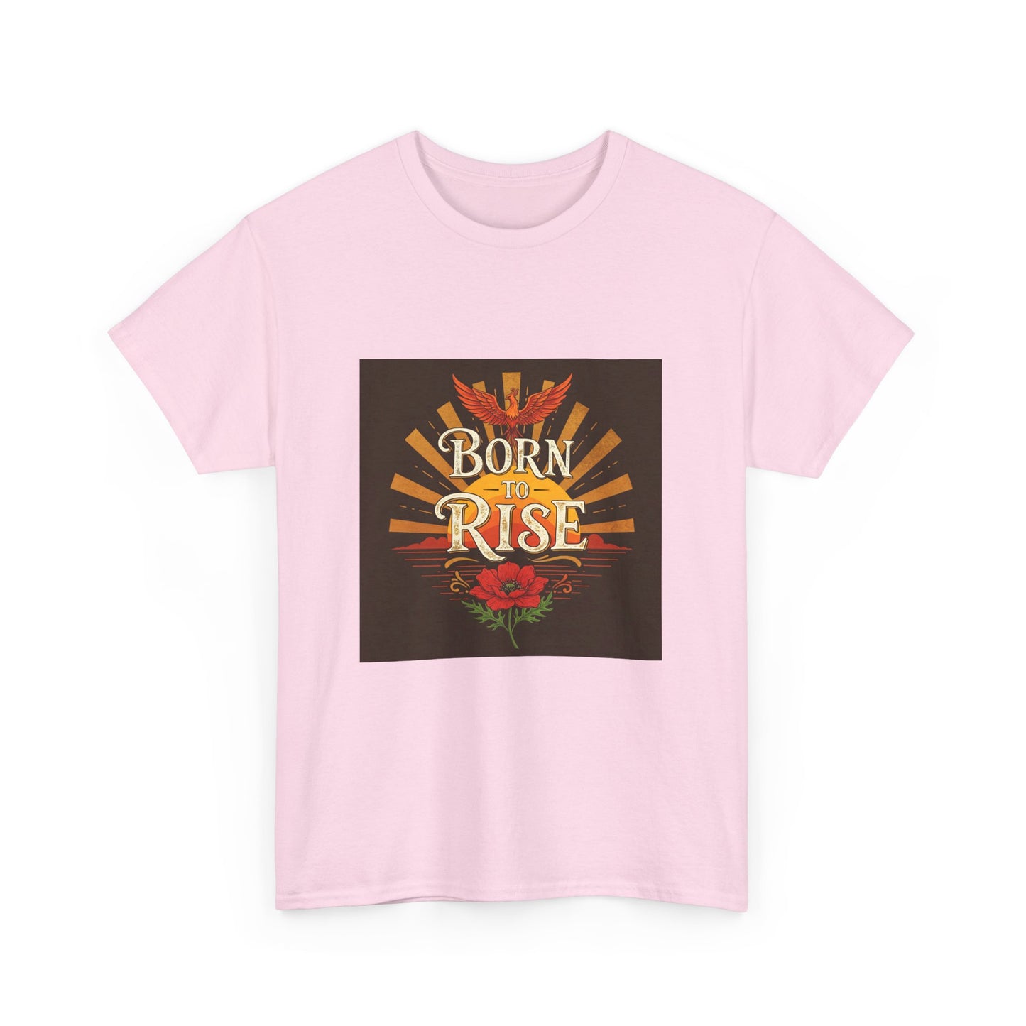 Born to Rise Unisex Heavy Cotton Tee - Inspirational Graphic Shirt