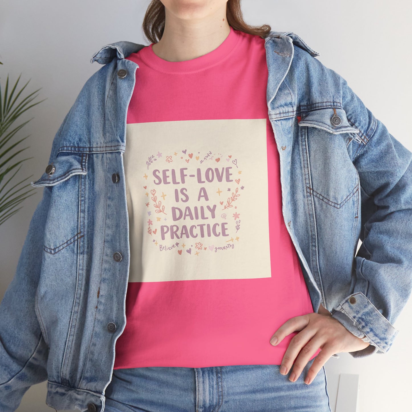 Self-Love is a Daily Practice Unisex Heavy Cotton Tee - Inspirational Graphic Tee