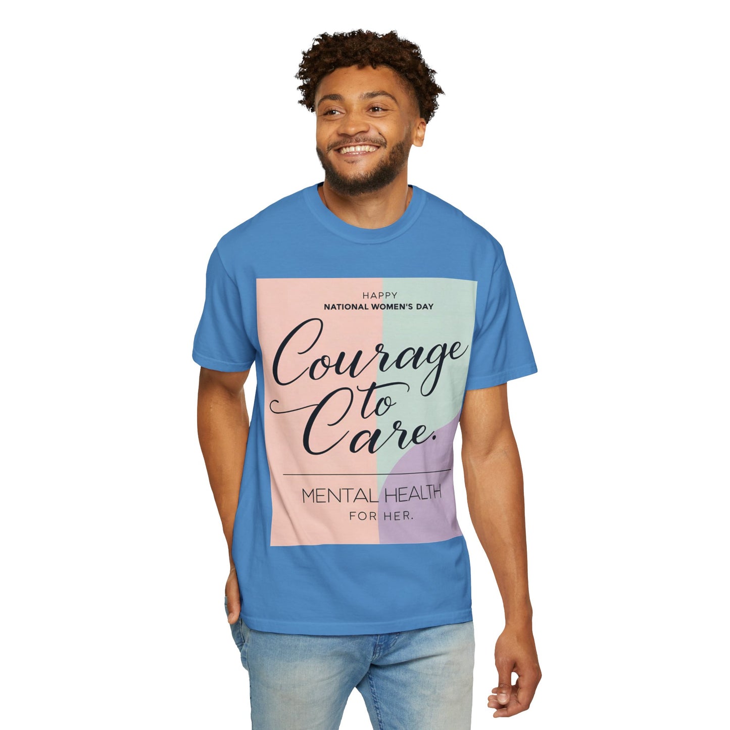 Courage to Care Unisex-T-hemp vir Geestesgesondheidsbewustheid