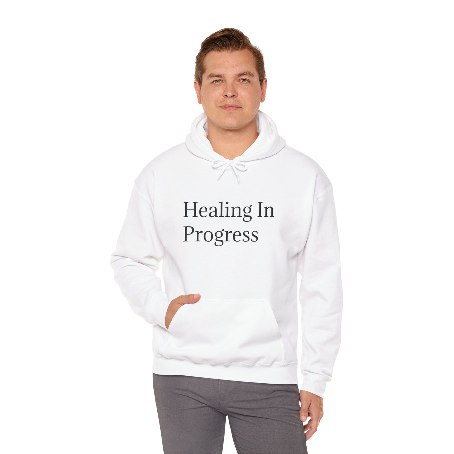 တိုးတက်မှုအတွက် ကုစားခြင်း Unisex Heavy Blend Hoodie - Self-Care &amp; Relaxation အတွက် ဇိမ်ခံအင်္ကျီ