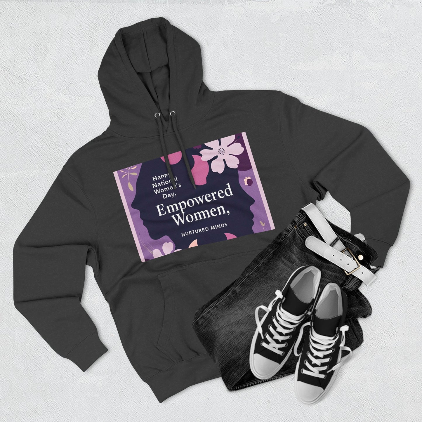 Empowered Women Fleece Hoodie - Happy National Women's Day Design