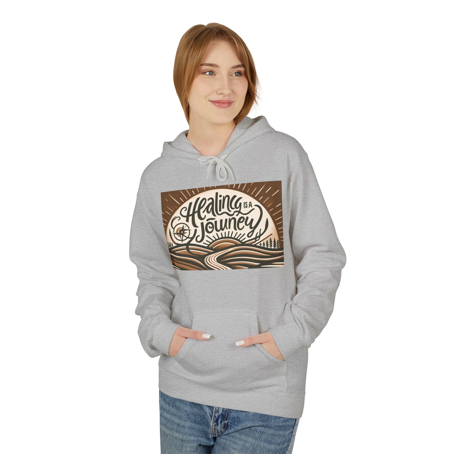 Healing Journey Unisex Fleece Hoodie - Cozy and Inspirational Wear