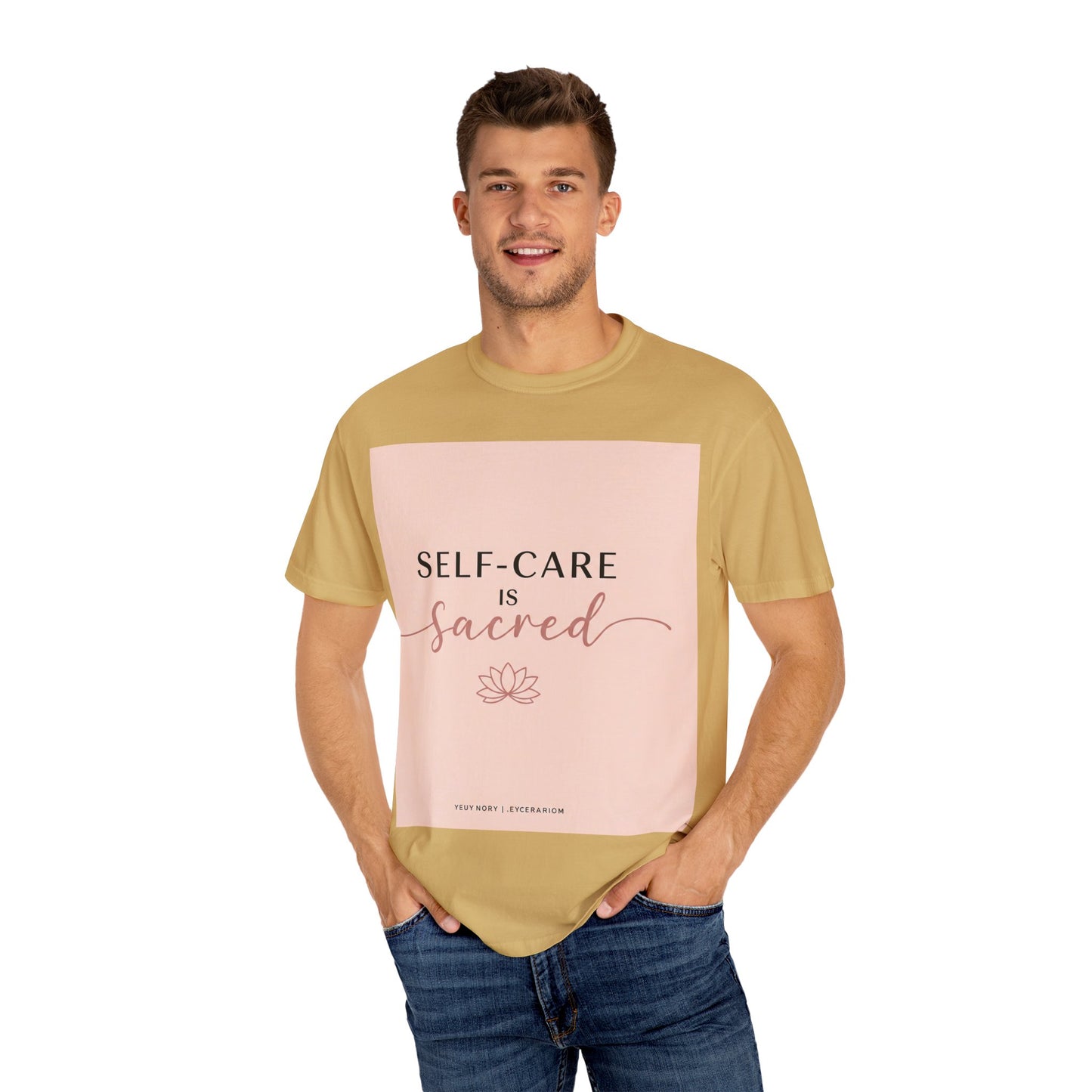 Front Print Design "Self-Care is Sacred" T-Shirt