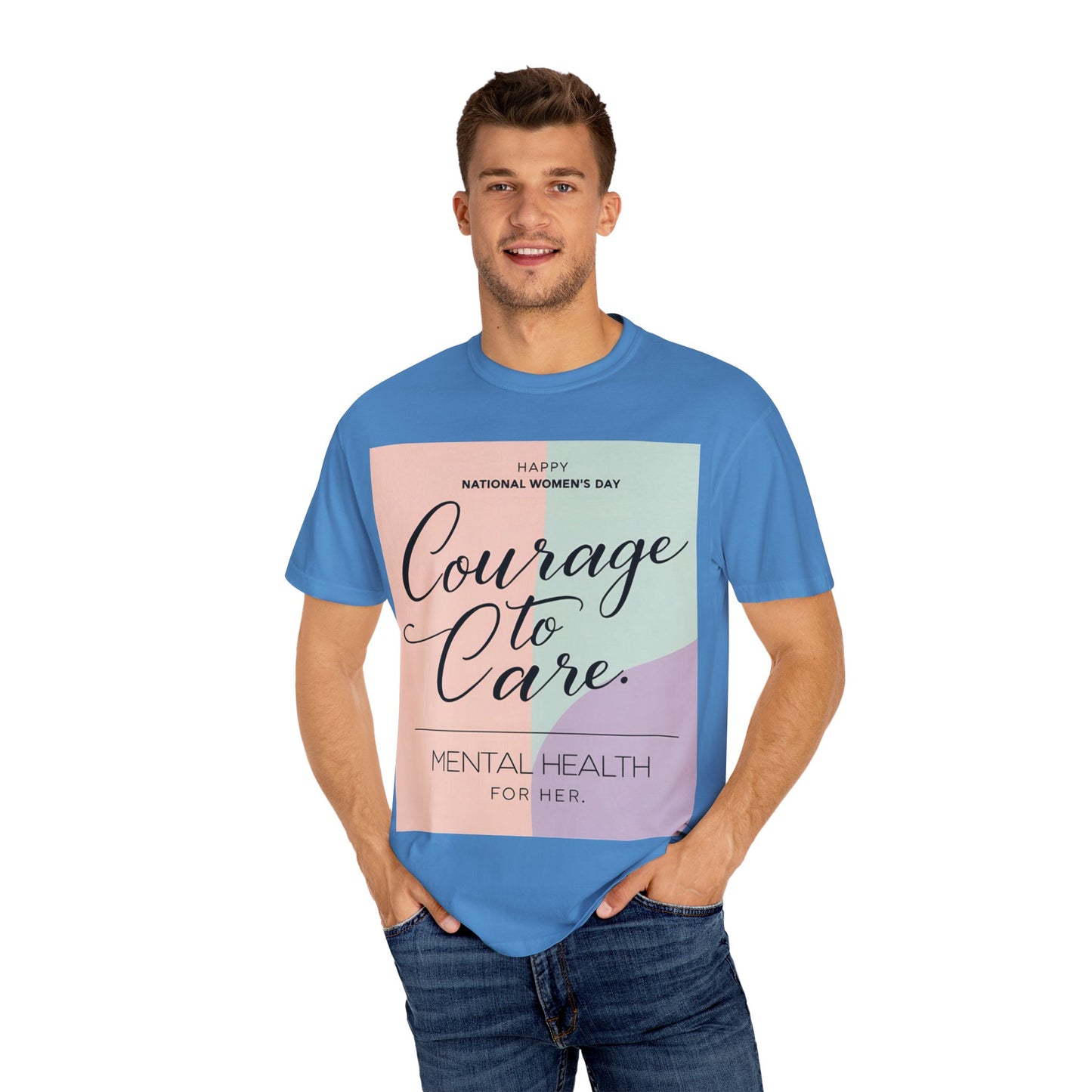 Courage to Care Unisex-T-hemp vir Geestesgesondheidsbewustheid