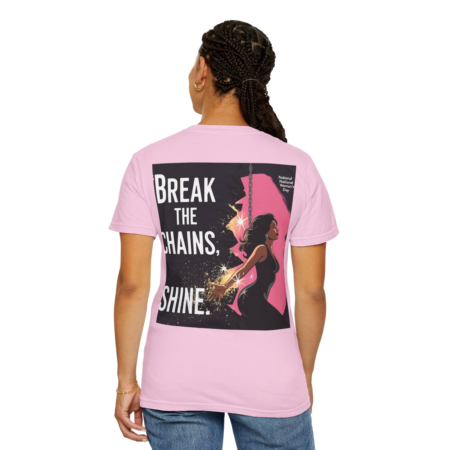 Empowerment T-Shirt: "Break the Chains, Shine" - Unisex Garment-Dyed Tee for National Freedom Day