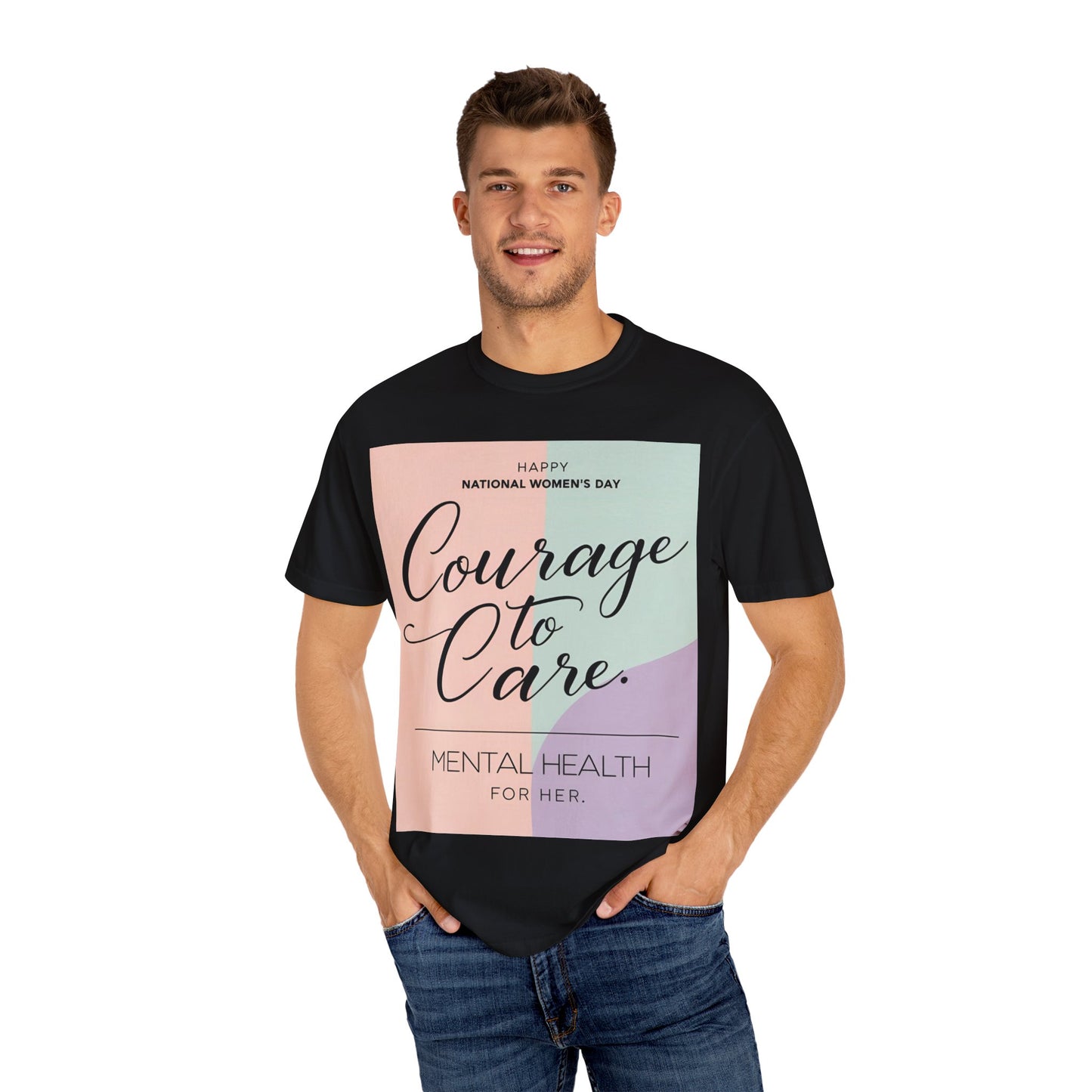 Courage to Care Unisex-T-hemp vir Geestesgesondheidsbewustheid