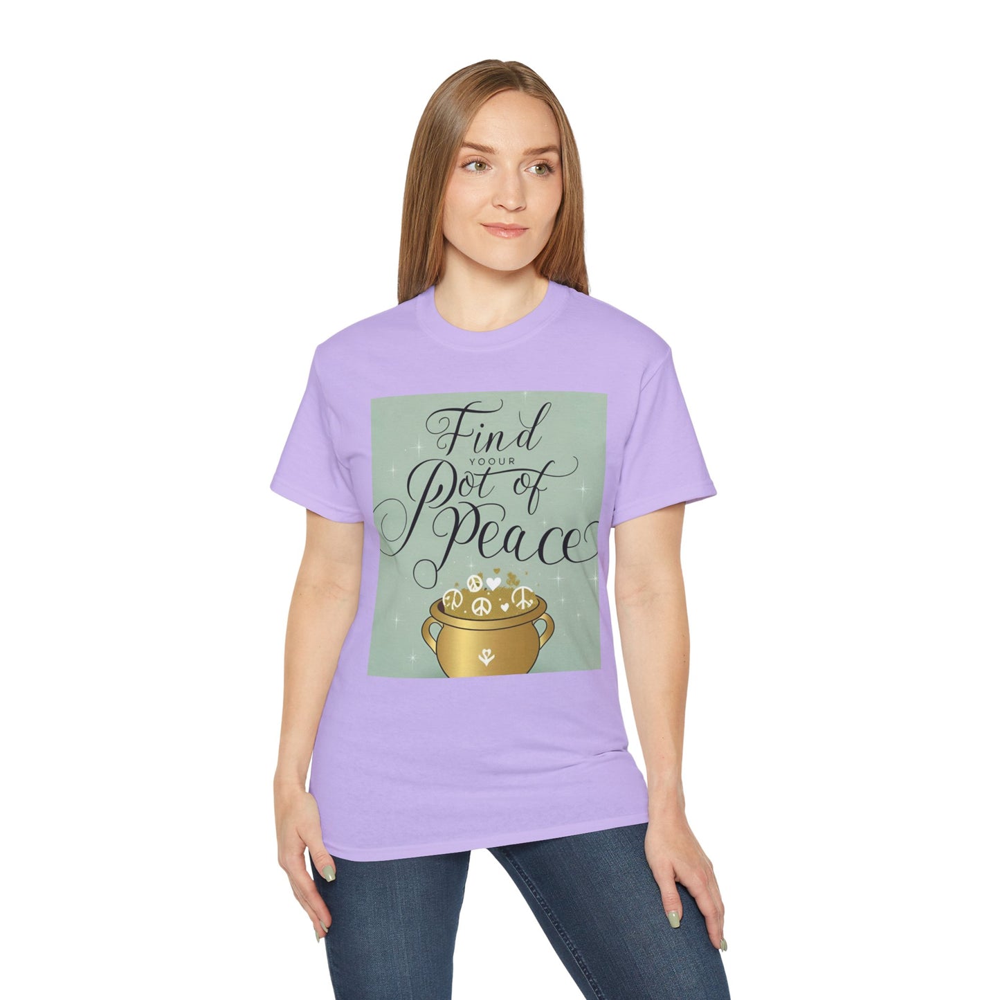 Front Print Design "Find Your Pot of Peace" T-shirt