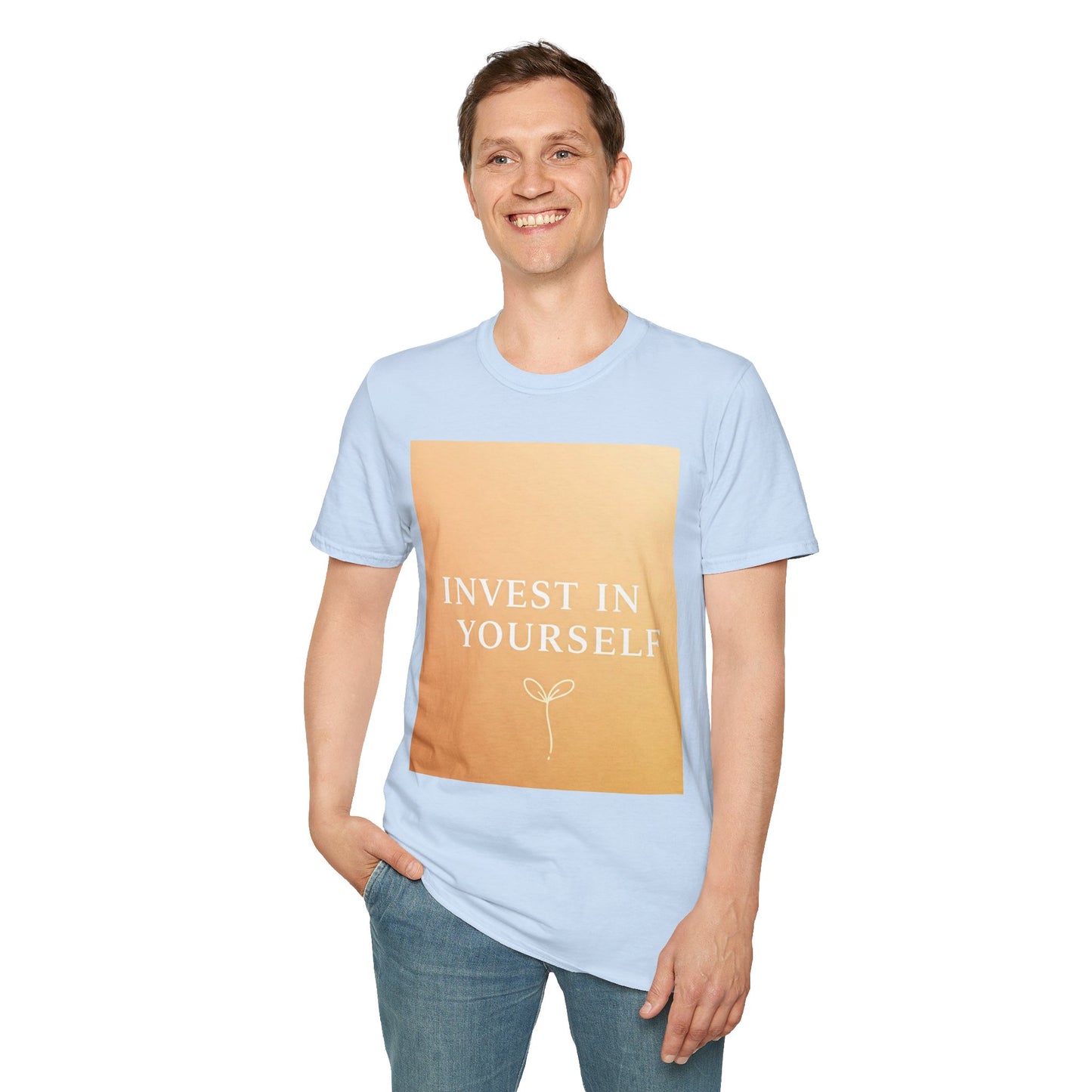 Front Print Design "Invest in Yourself" T-Shirt