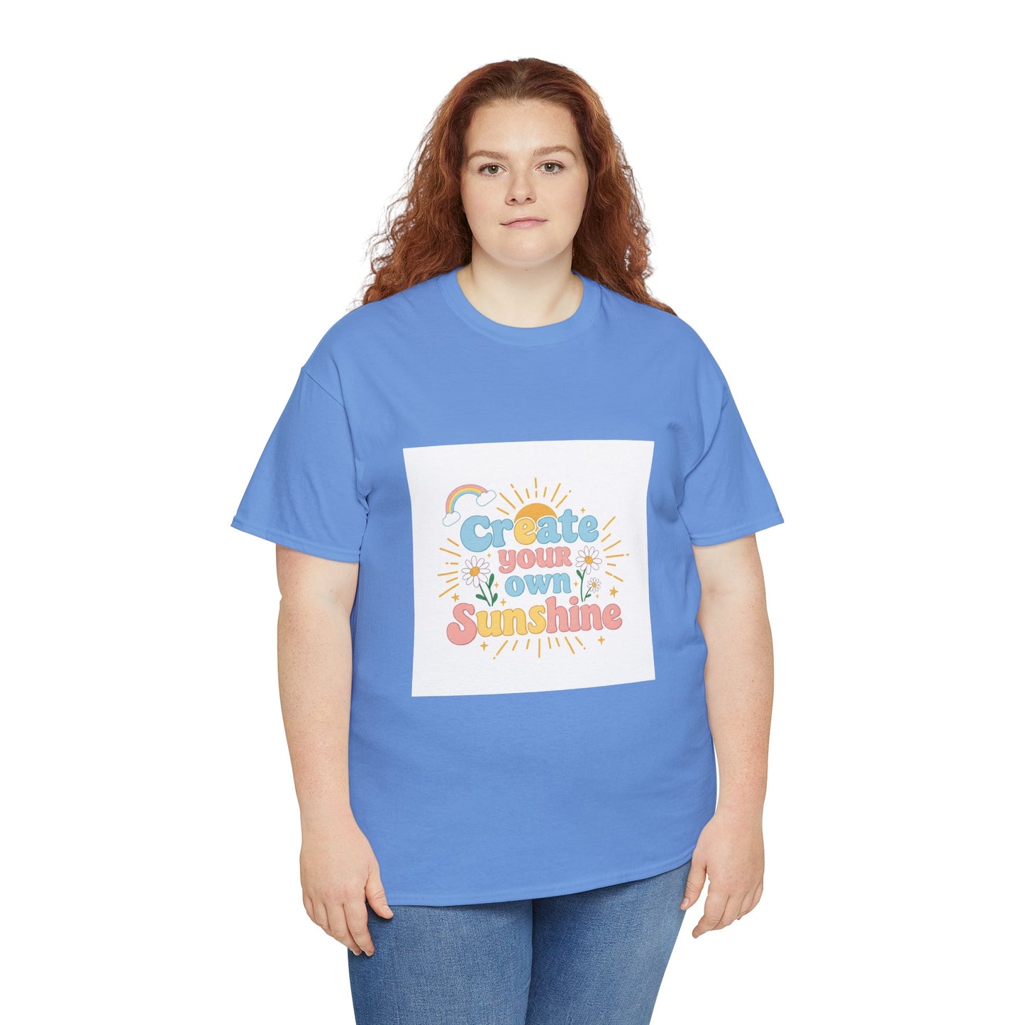 Create Your Own Sunshine Unisex Heavy Cotton Tee - Positive Vibe T-Shirt for Joyful Moments