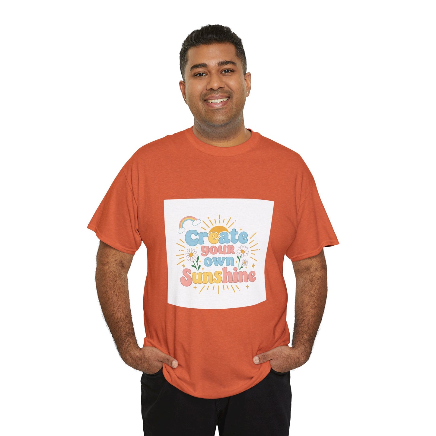 Create Your Own Sunshine Unisex Heavy Cotton Tee - Positive Vibe T-Shirt for Joyful Moments