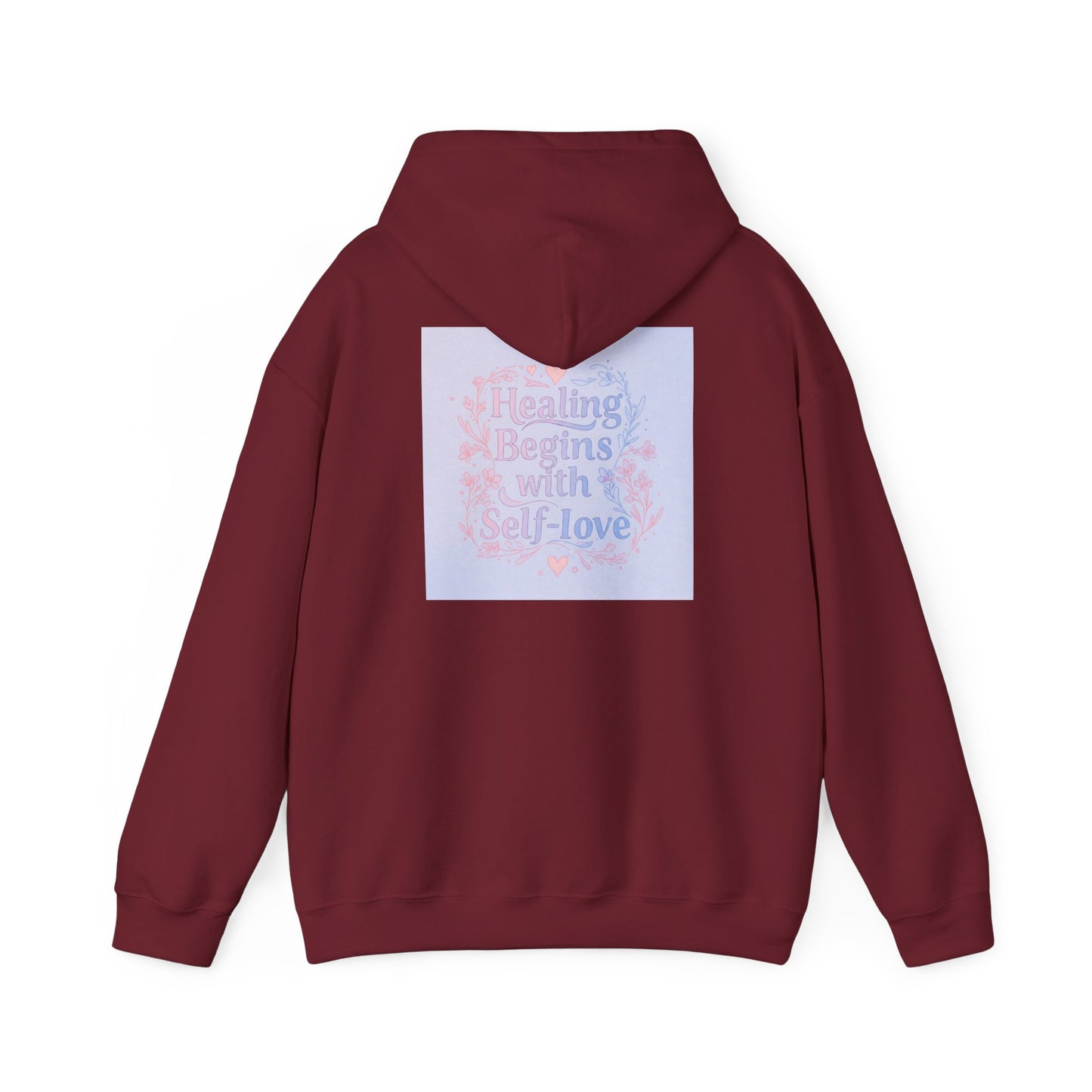 Back Print Design "Healing Begins with Self-Love" Hoodie