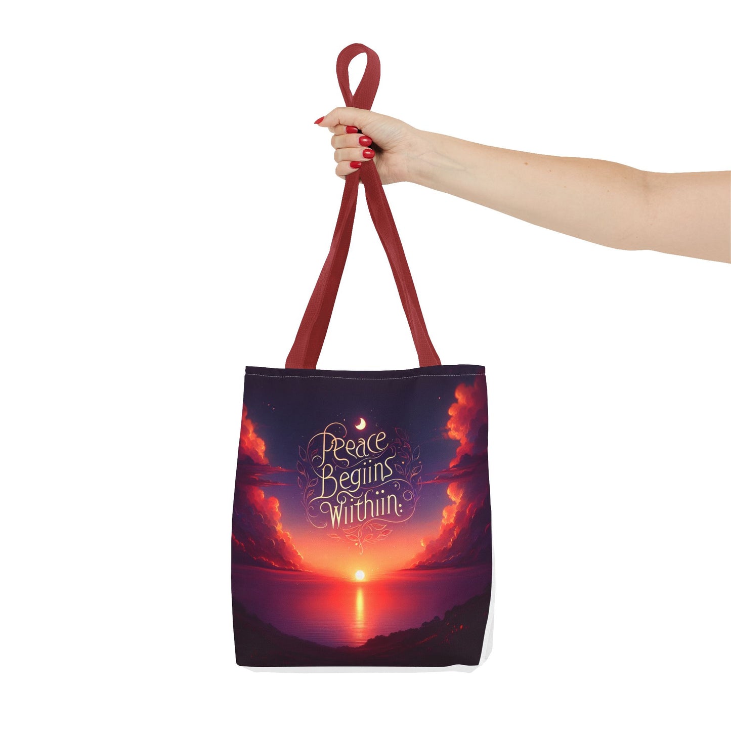 Inspirational Tote Bag - 'Peace Begins Within' - Chic & Versatile Carryall for Everyday Use