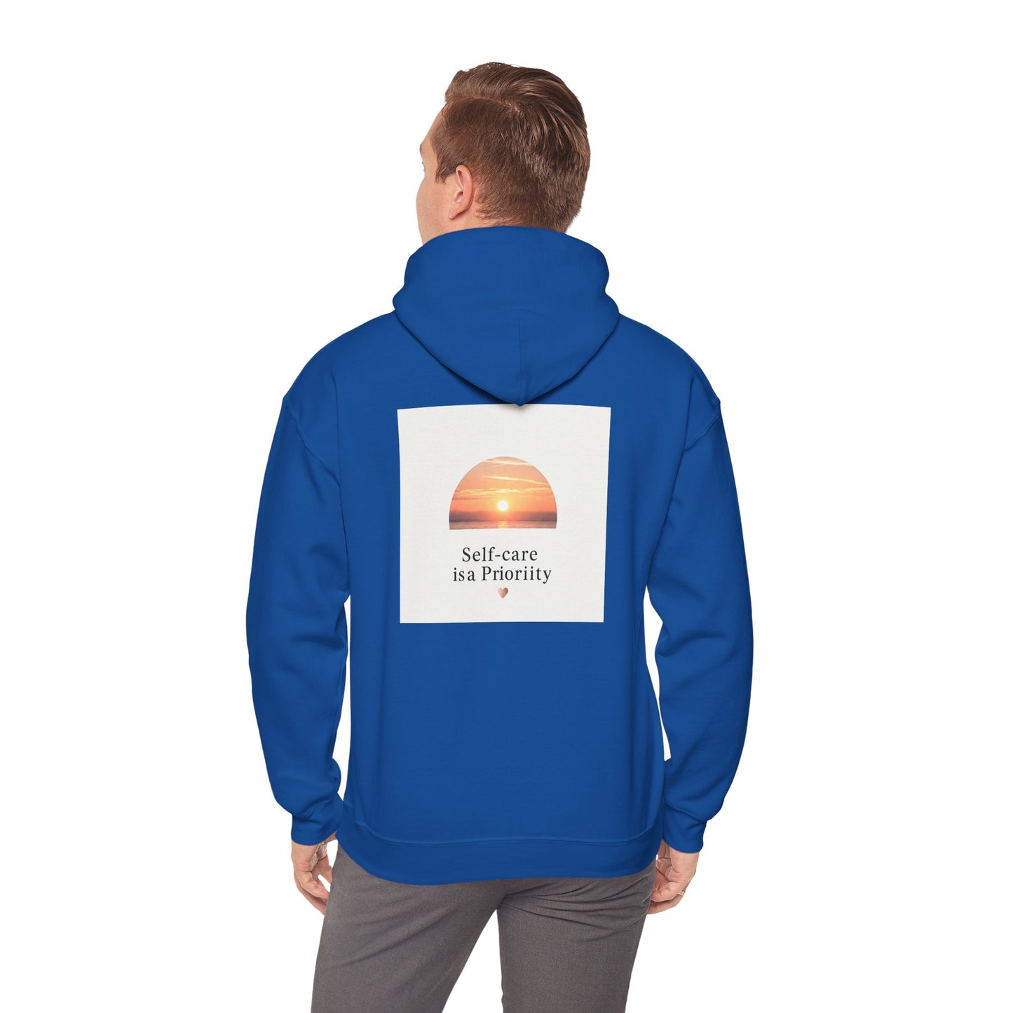 Back Print Design "Self-Care is a Priority" Hoodie