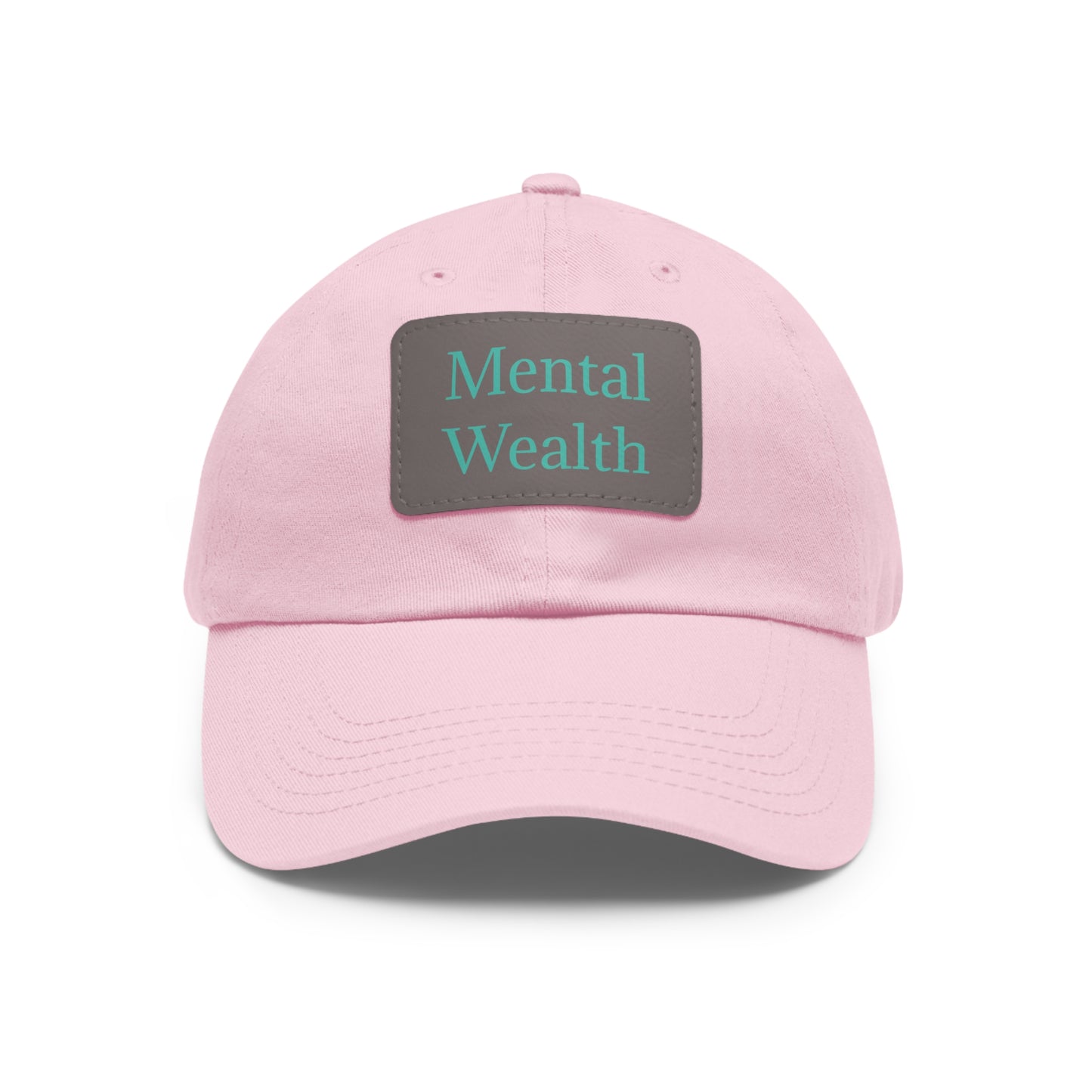 Mental Wealth Dad Hat with Leather Patch - Classic Style Cap for Mindfulness