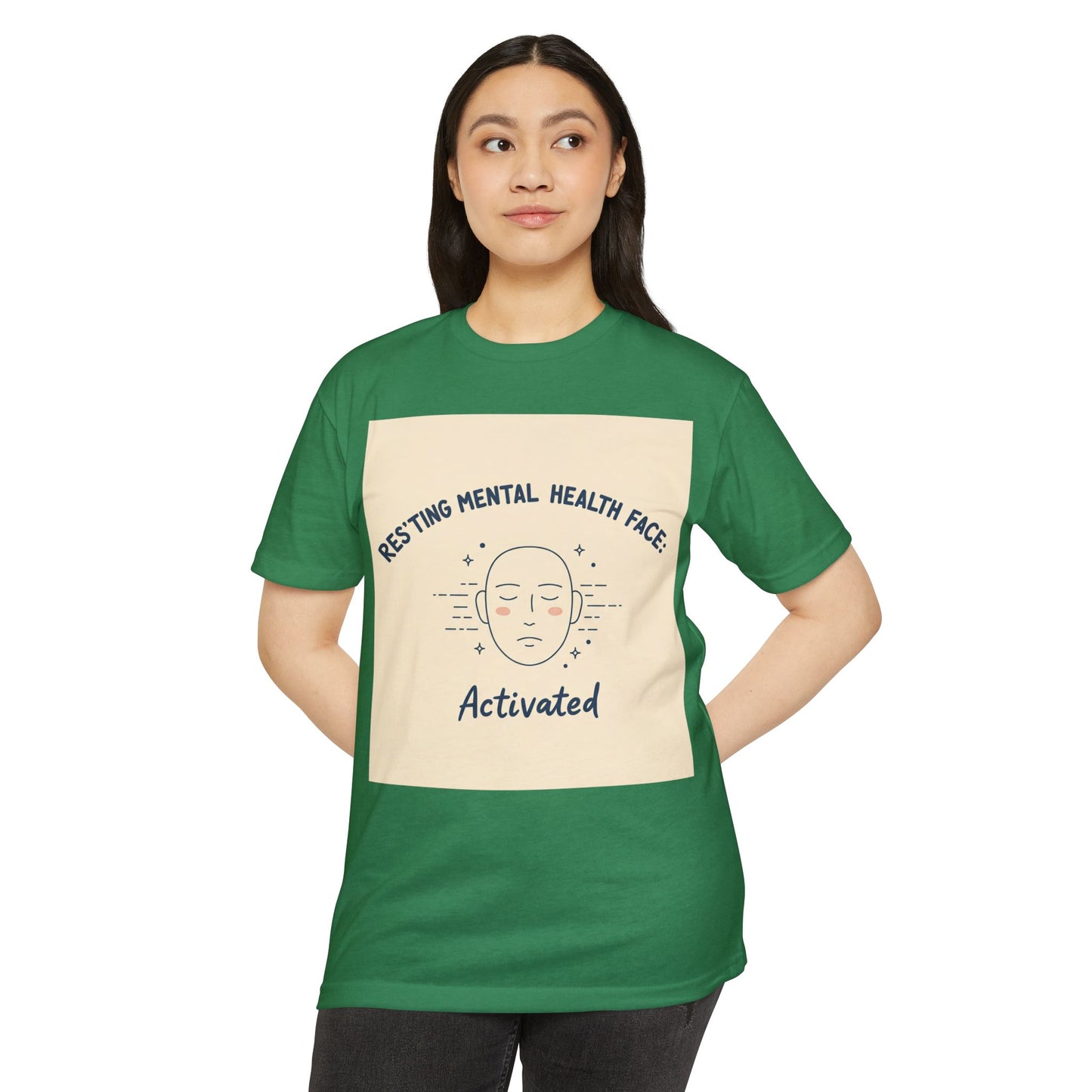 Front Print Design "Resting Mental Health Face" T-Shirt