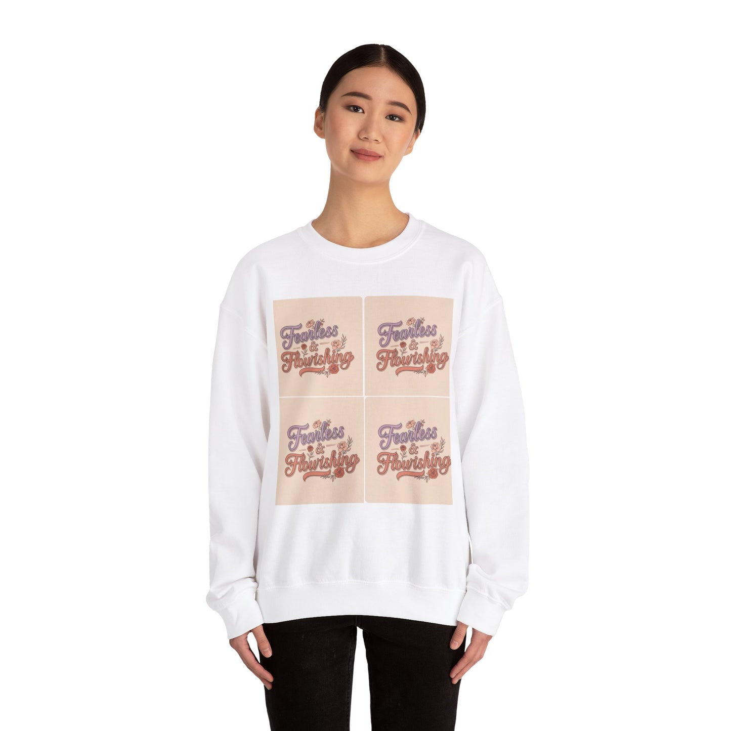 Fearless & Flourishing Crewneck Sweatshirt - Unisex Heavy Blend™ - Cozy Inspirational Apparel