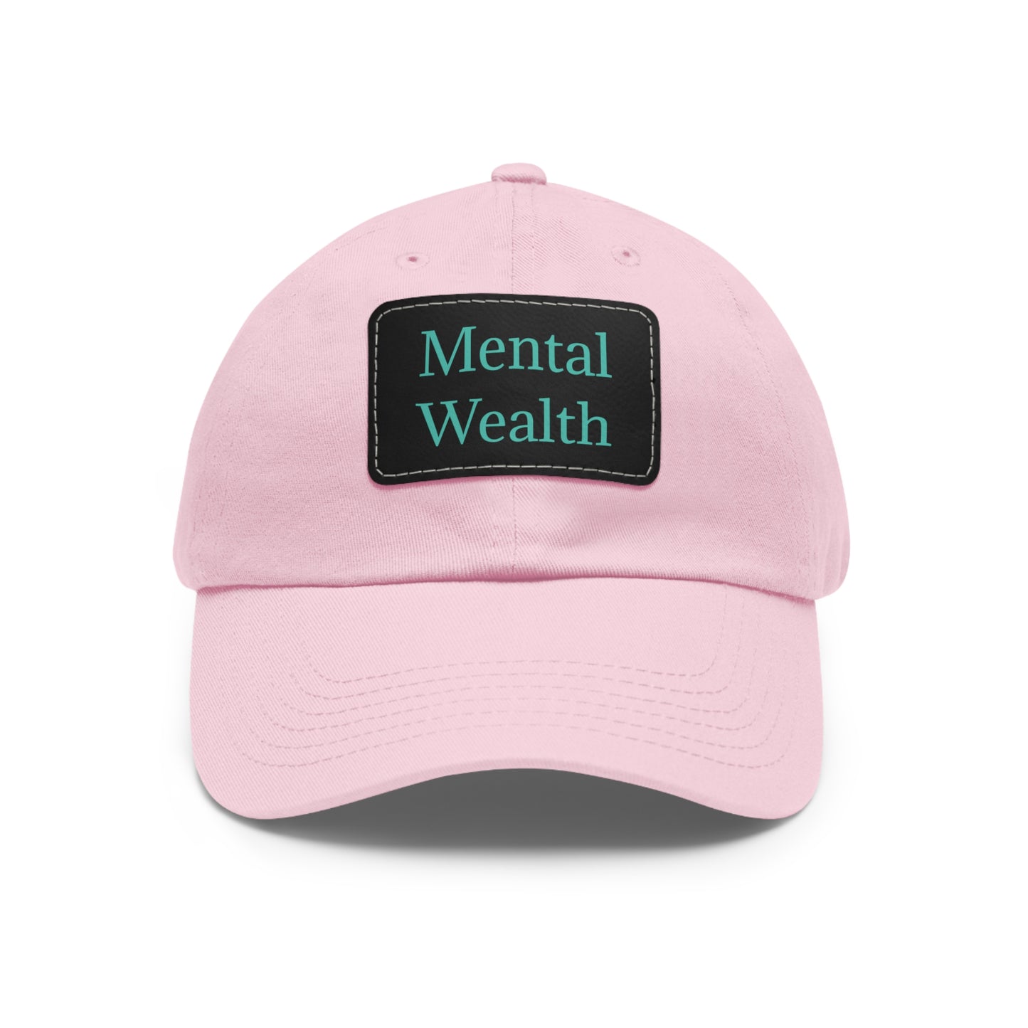 Mental Wealth Dad Hat with Leather Patch - Classic Style Cap for Mindfulness