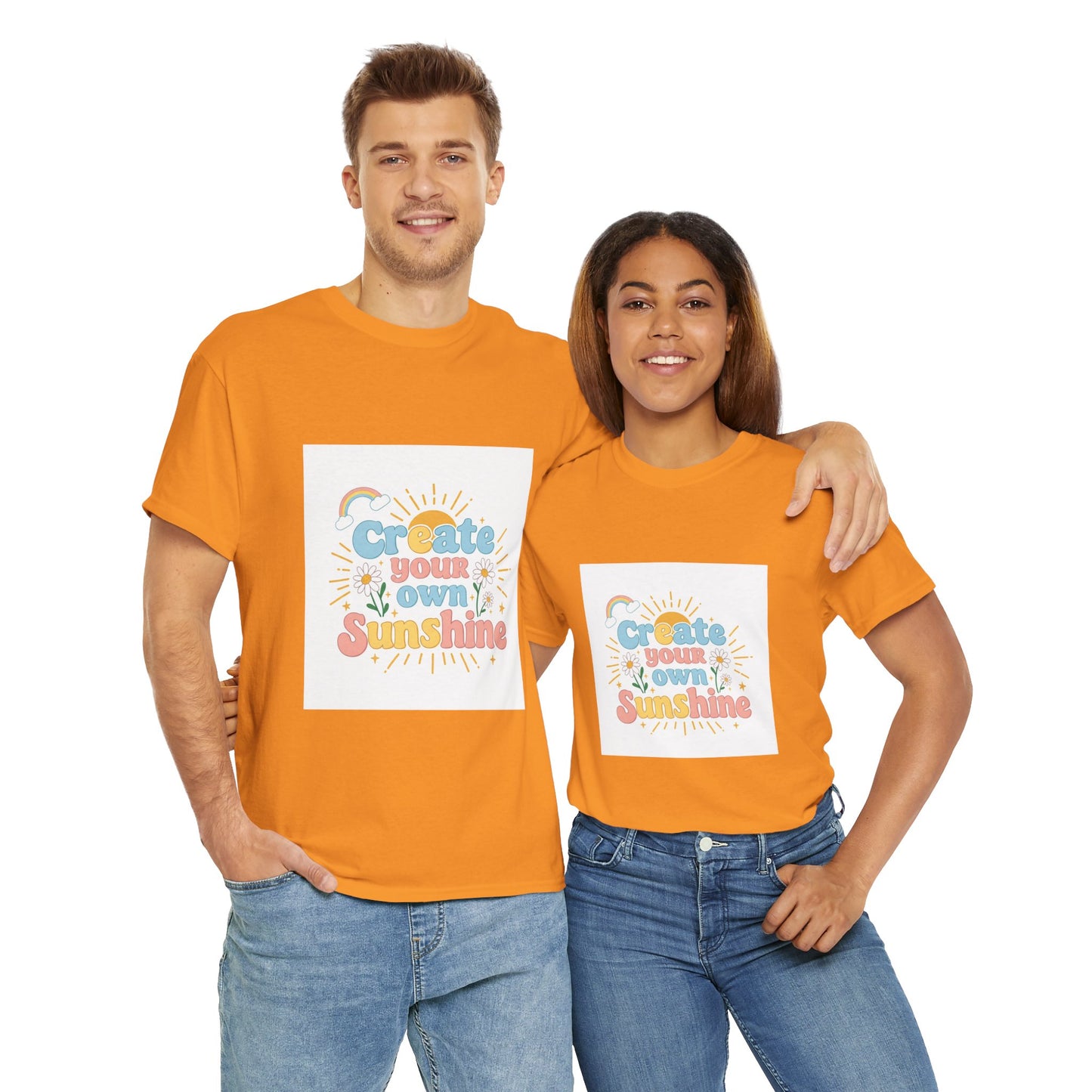 Create Your Own Sunshine Unisex Heavy Cotton Tee - Positive Vibe T-Shirt for Joyful Moments