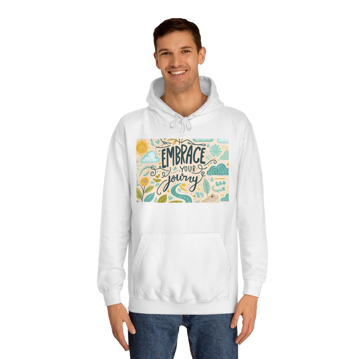 သင့်ခရီးကို Unisex College Hoodie - စိတ်အားထက်သန်သော နှစ်သိမ့်မှုကို ခံယူပါ။