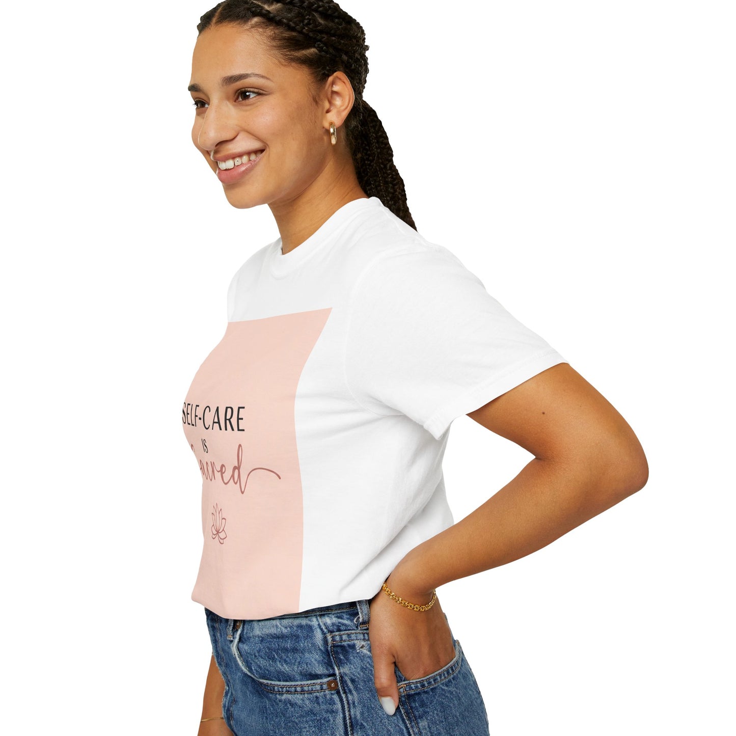 Front Print Design "Self-Care is Sacred" T-Shirt