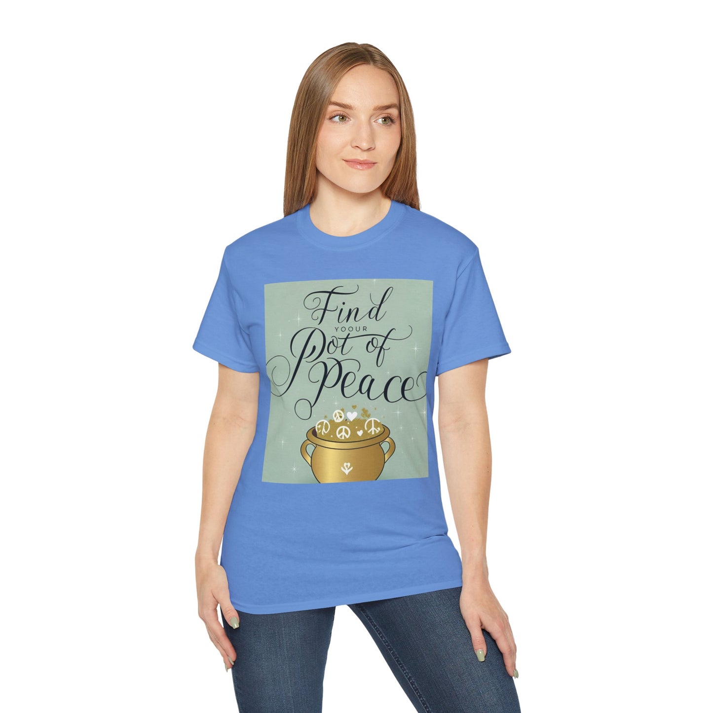 Front Print Design "Find Your Pot of Peace" T-shirt