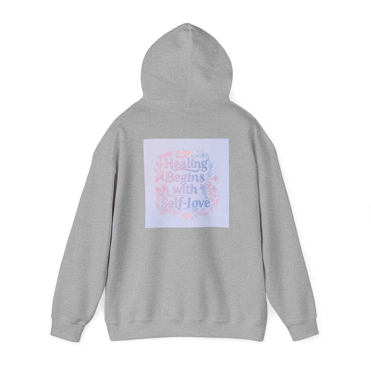 Back Print Design "Healing Begins with Self-Love" Hoodie