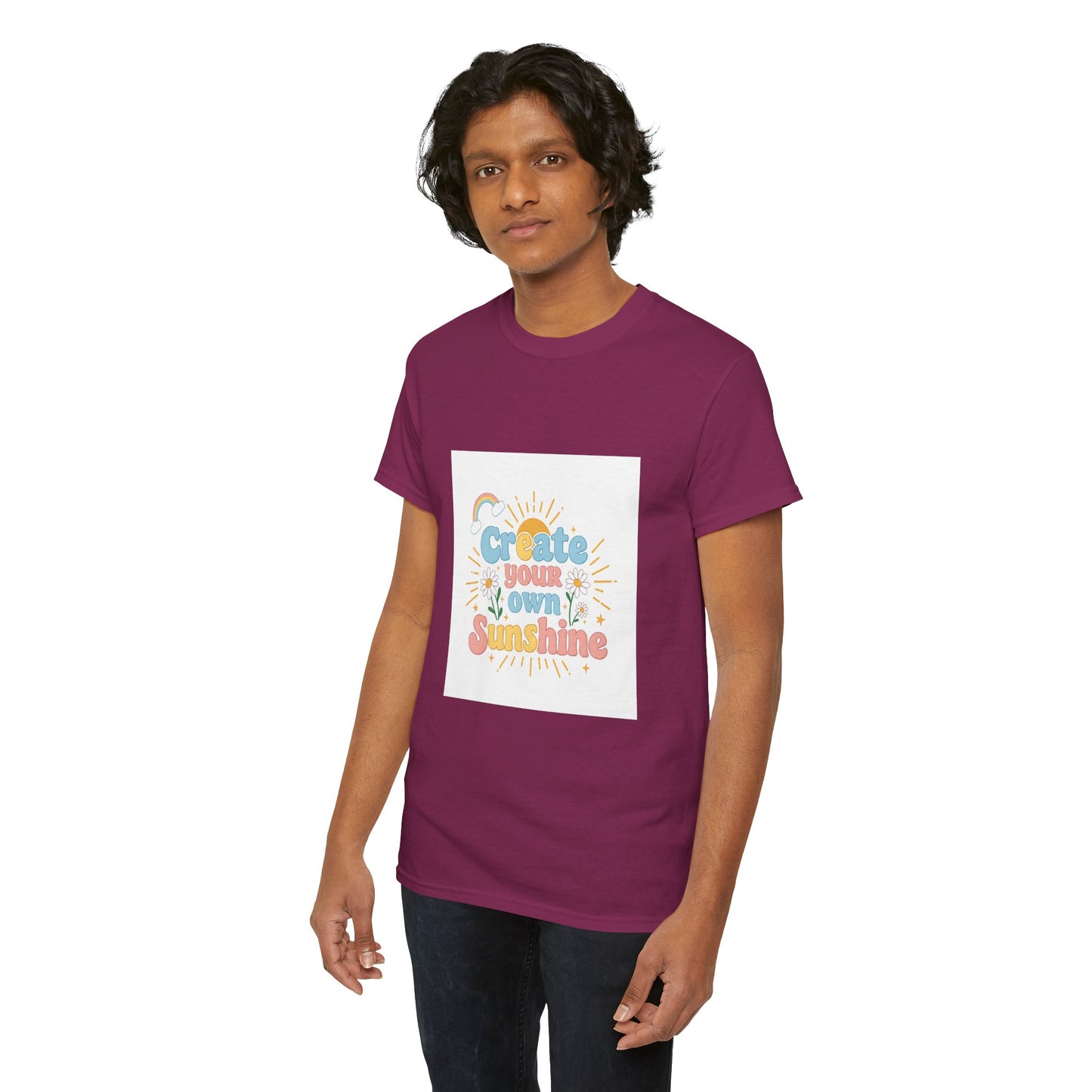 Create Your Own Sunshine Unisex Heavy Cotton Tee - Positive Vibe T-Shirt for Joyful Moments