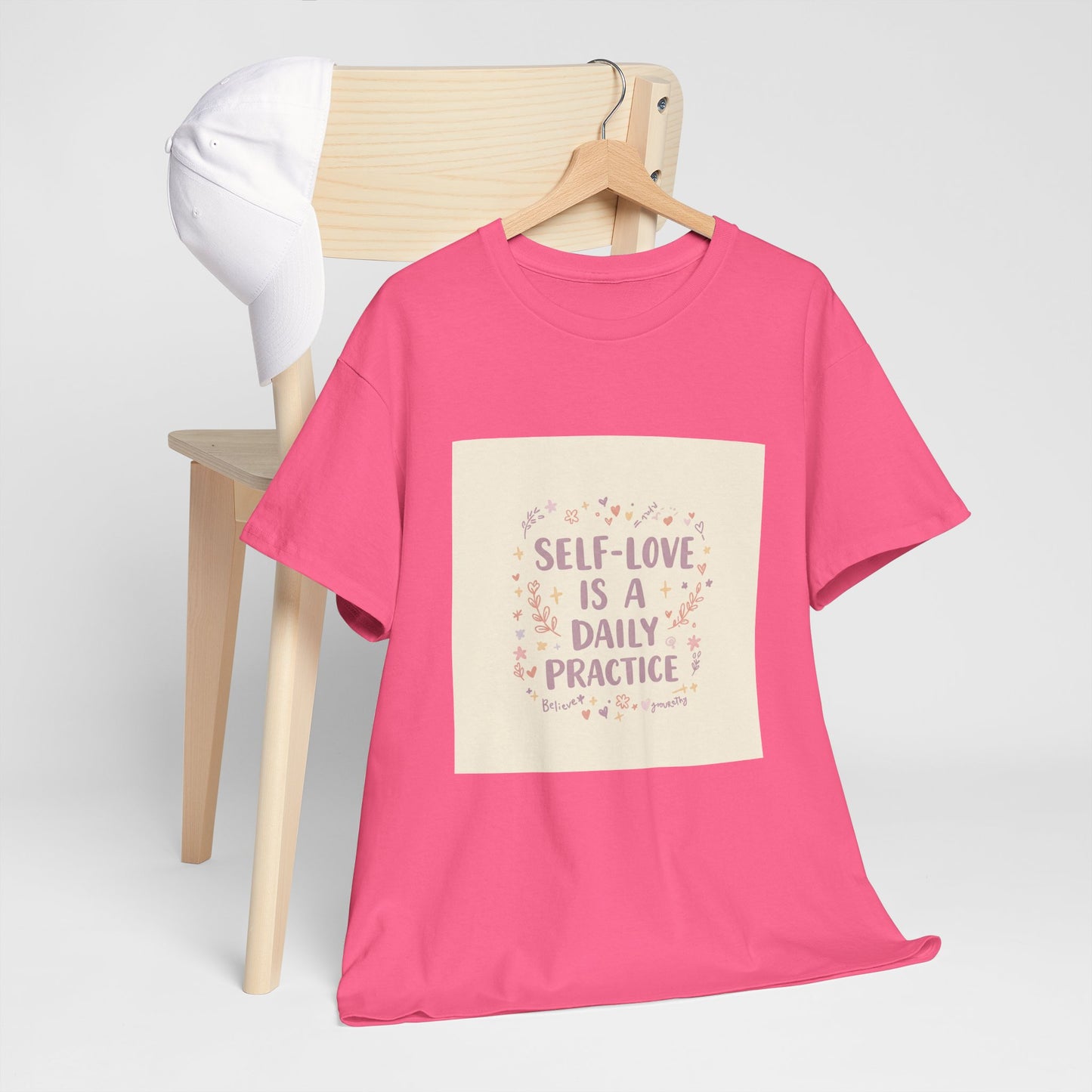 Self-Love is a Daily Practice Unisex Heavy Cotton Tee - Inspirational Graphic Tee