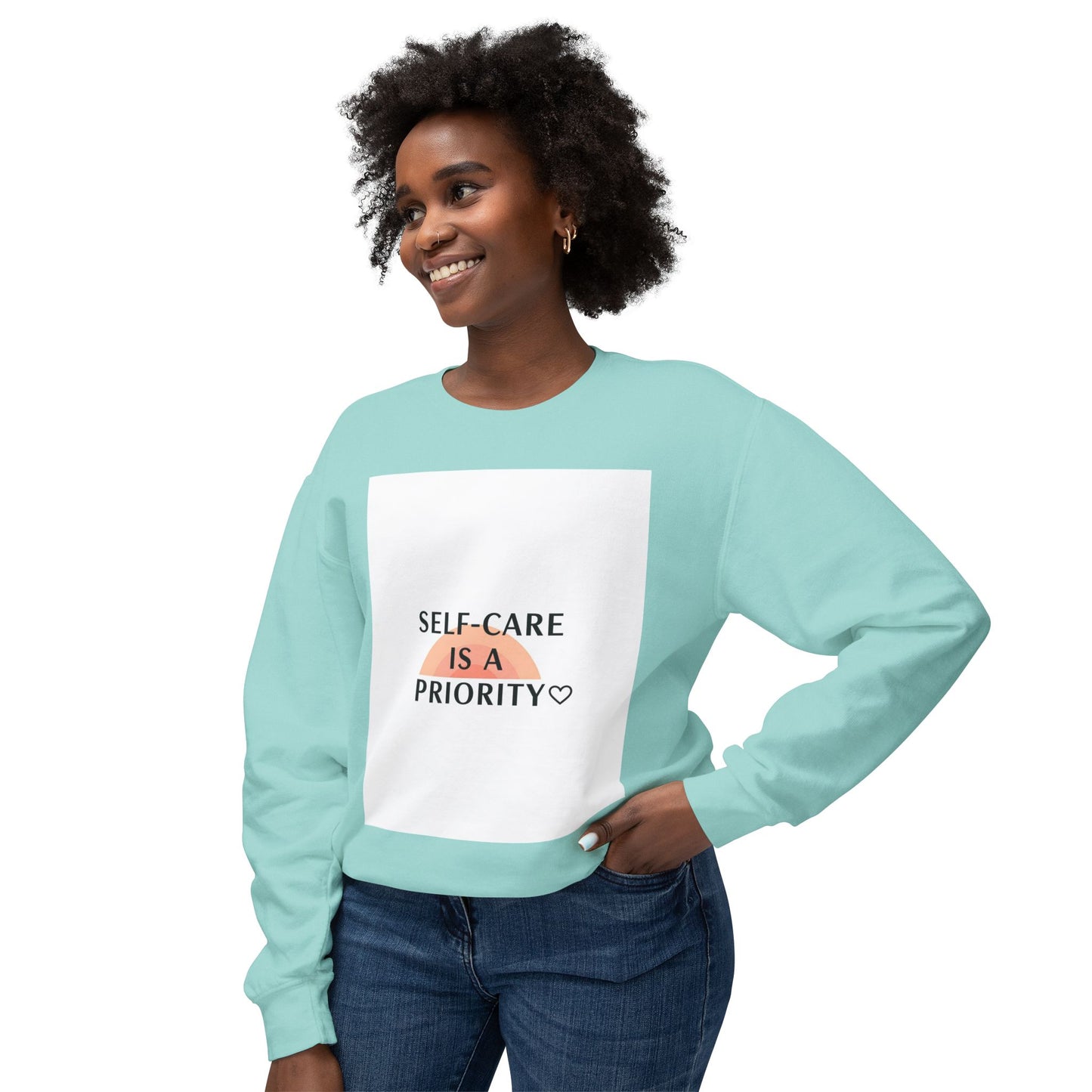 Self-Care Is a Priority Unisex Lightweight Sweatshirt