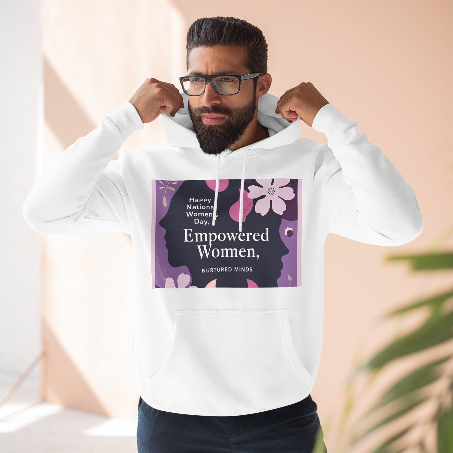 Empowered Women Fleece Hoodie - Happy National Women's Day Design