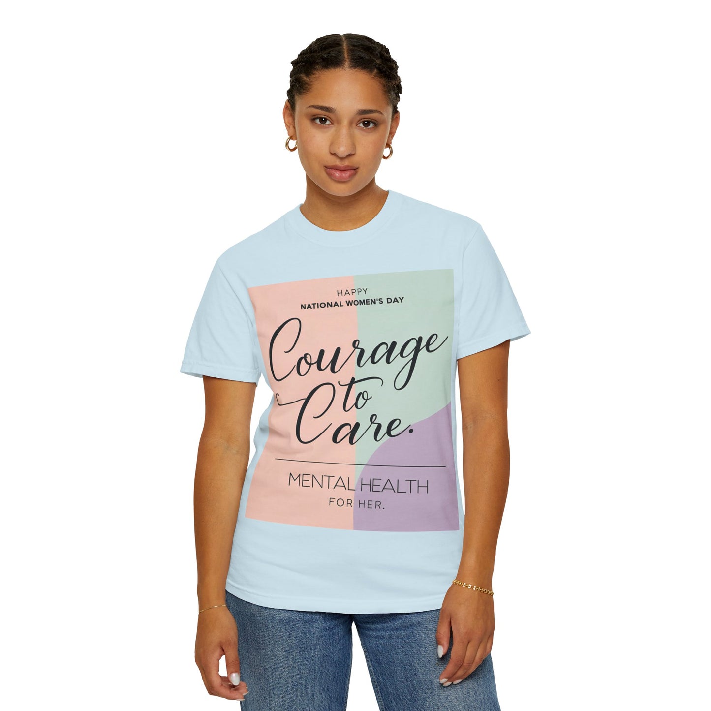 Courage to Care Unisex-T-hemp vir Geestesgesondheidsbewustheid