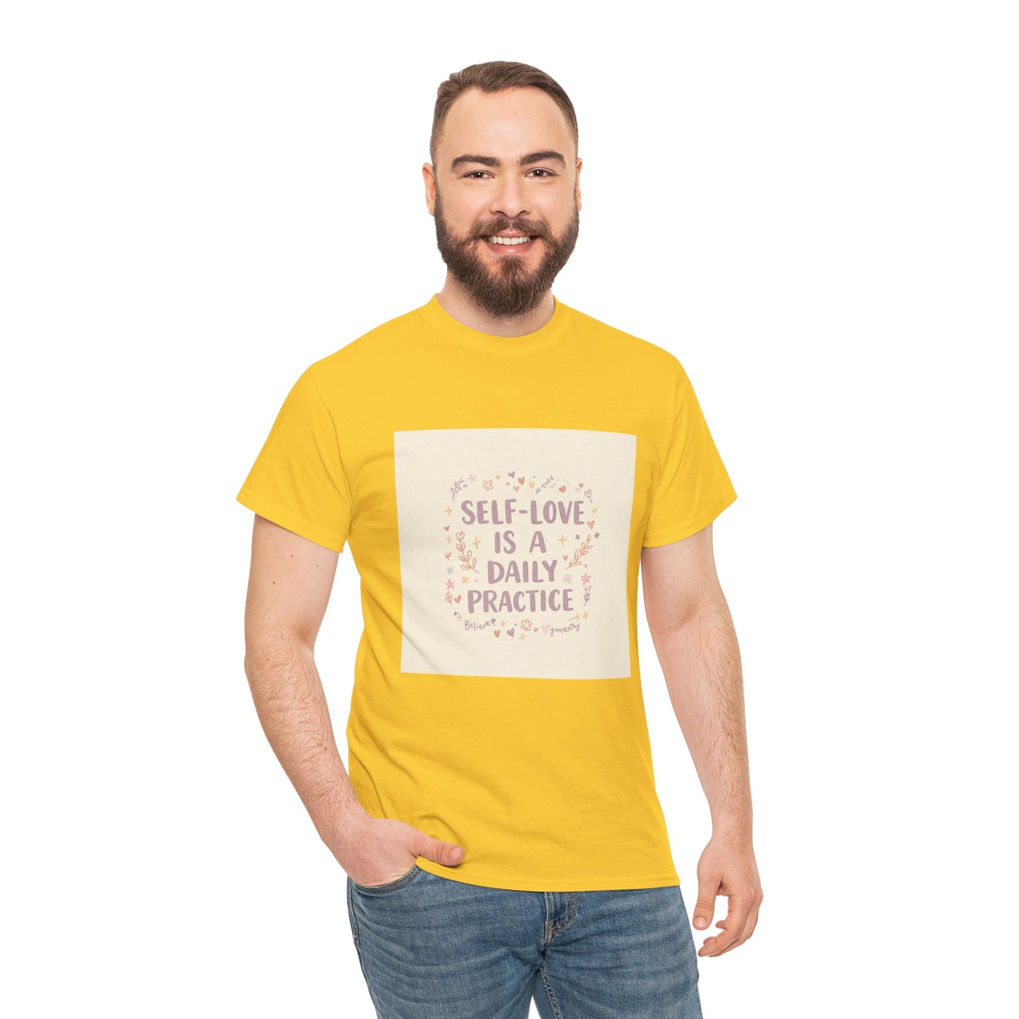 Self-Love is a Daily Practice Unisex Heavy Cotton Tee - Inspirational Graphic Tee