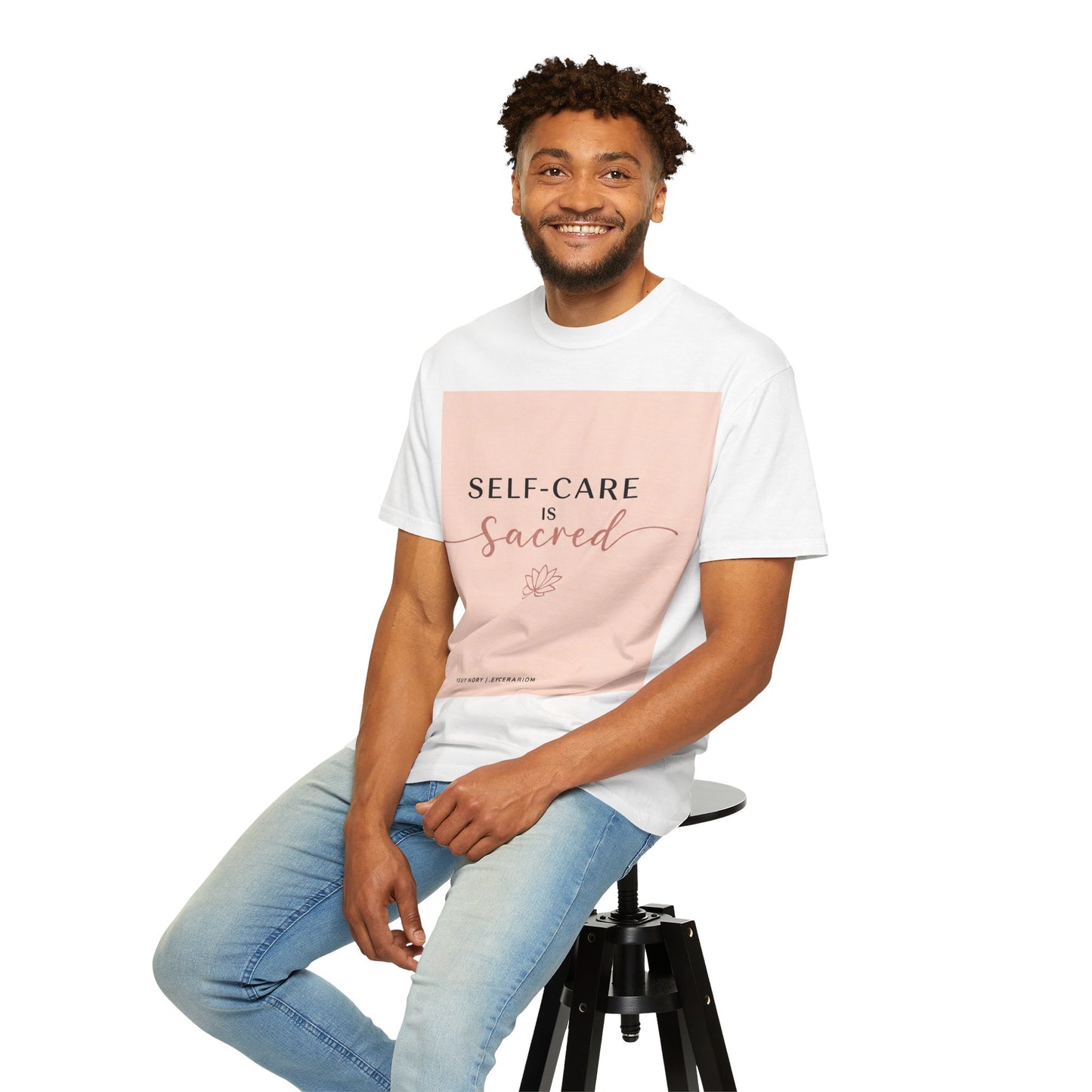 Front Print Design "Self-Care is Sacred" T-Shirt