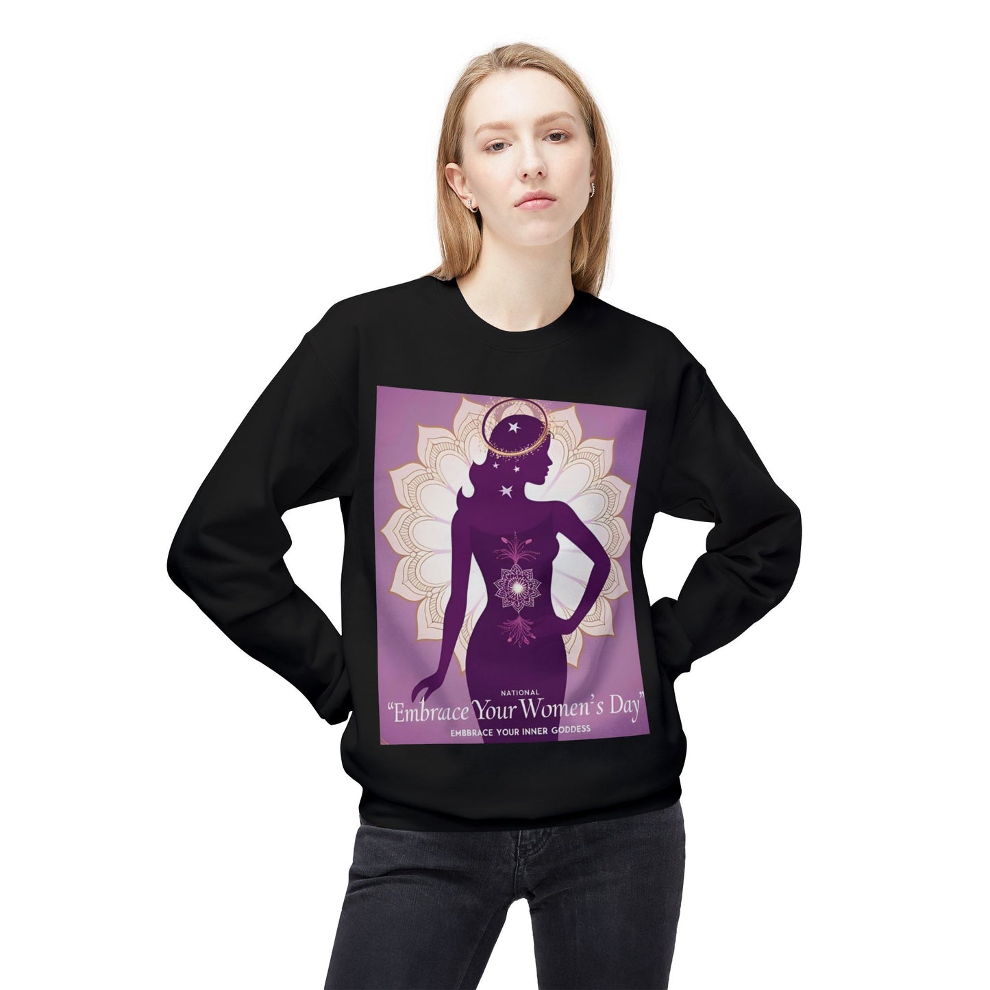 Embrace Your Inner Goddess Crewneck Sweatshirt - Women’s Day Celebration