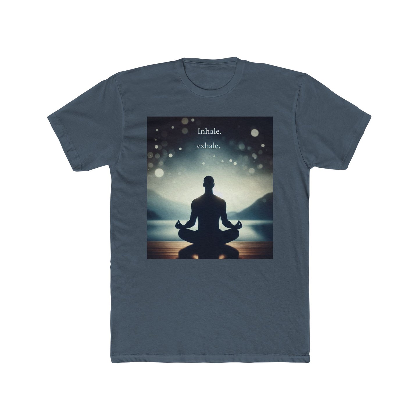 Mindfulness Meditation Tee - "Inhale. Exhale." - Unisex Cotton Crew