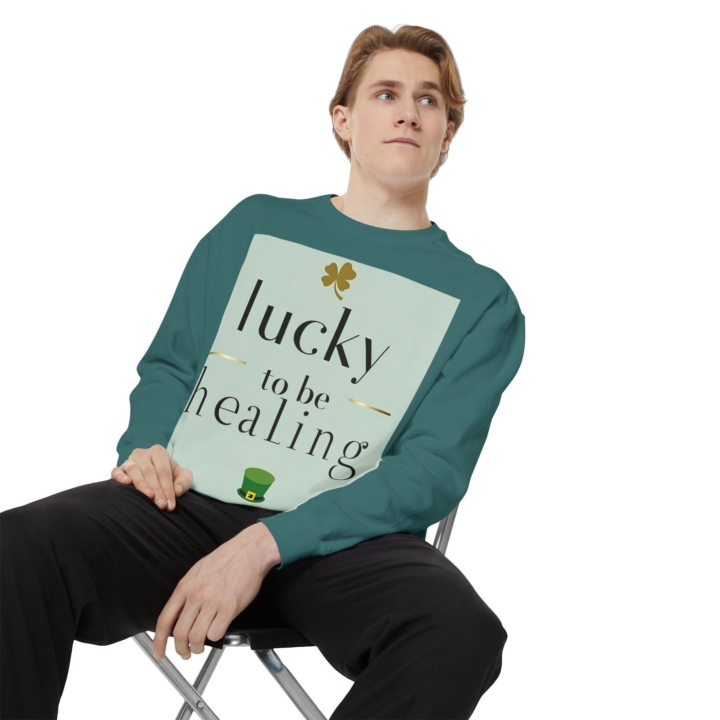 Front Print Design -"Lucky to Be Healing" Sweatshirt