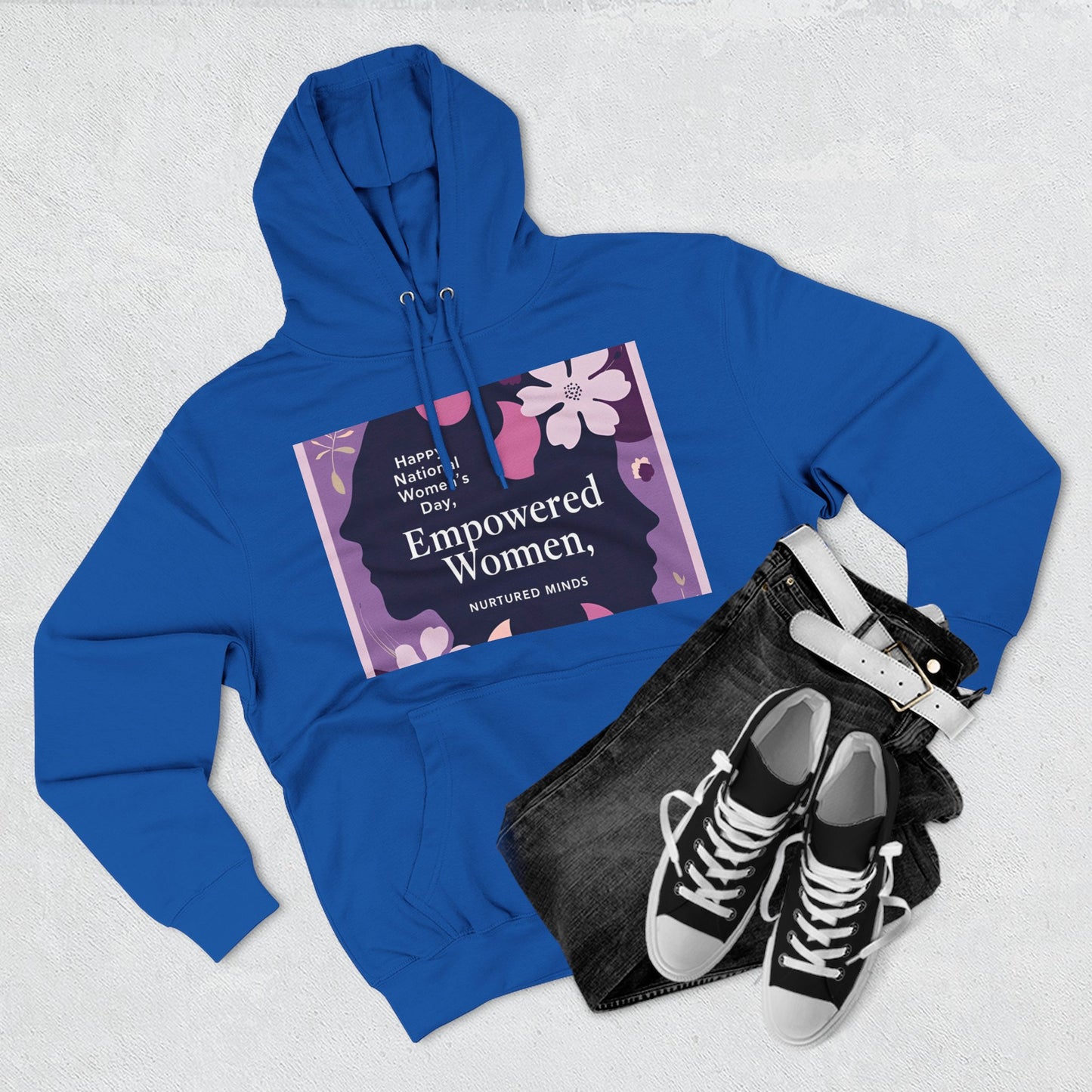 Empowered Women Fleece Hoodie - Happy National Women's Day Design