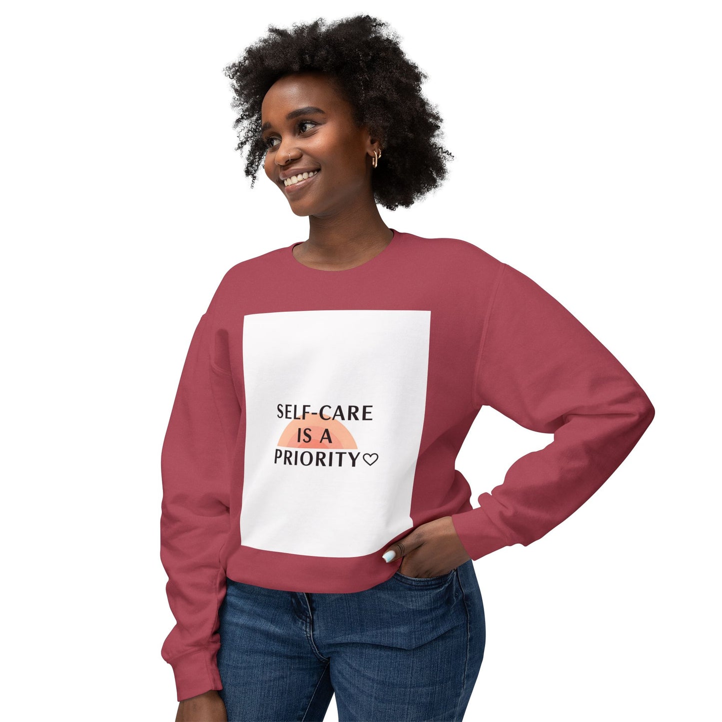 Self-Care Is a Priority Unisex Lightweight Sweatshirt