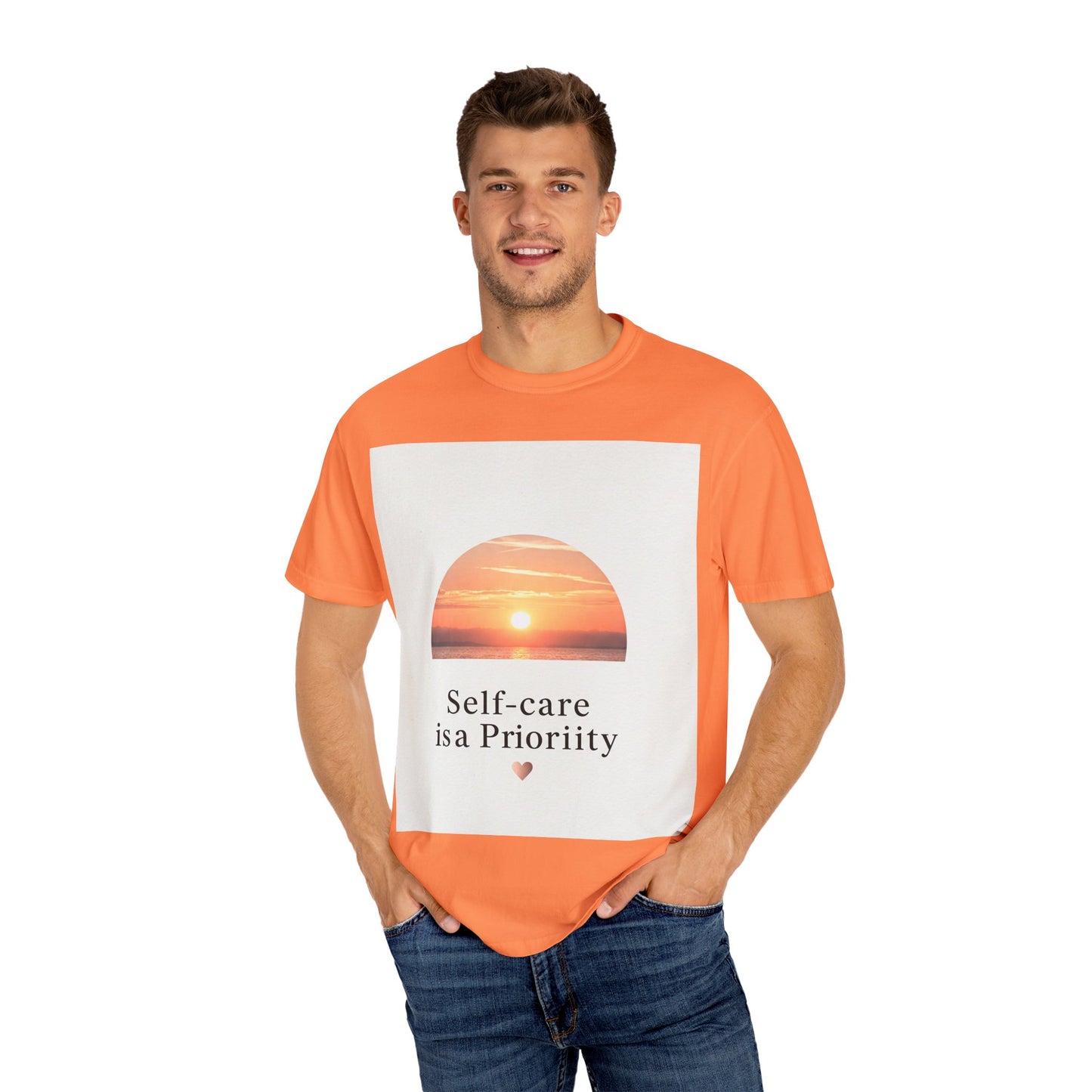 Self-Care ဦးစားပေး Unisex Garment-Dyed T-Shirt