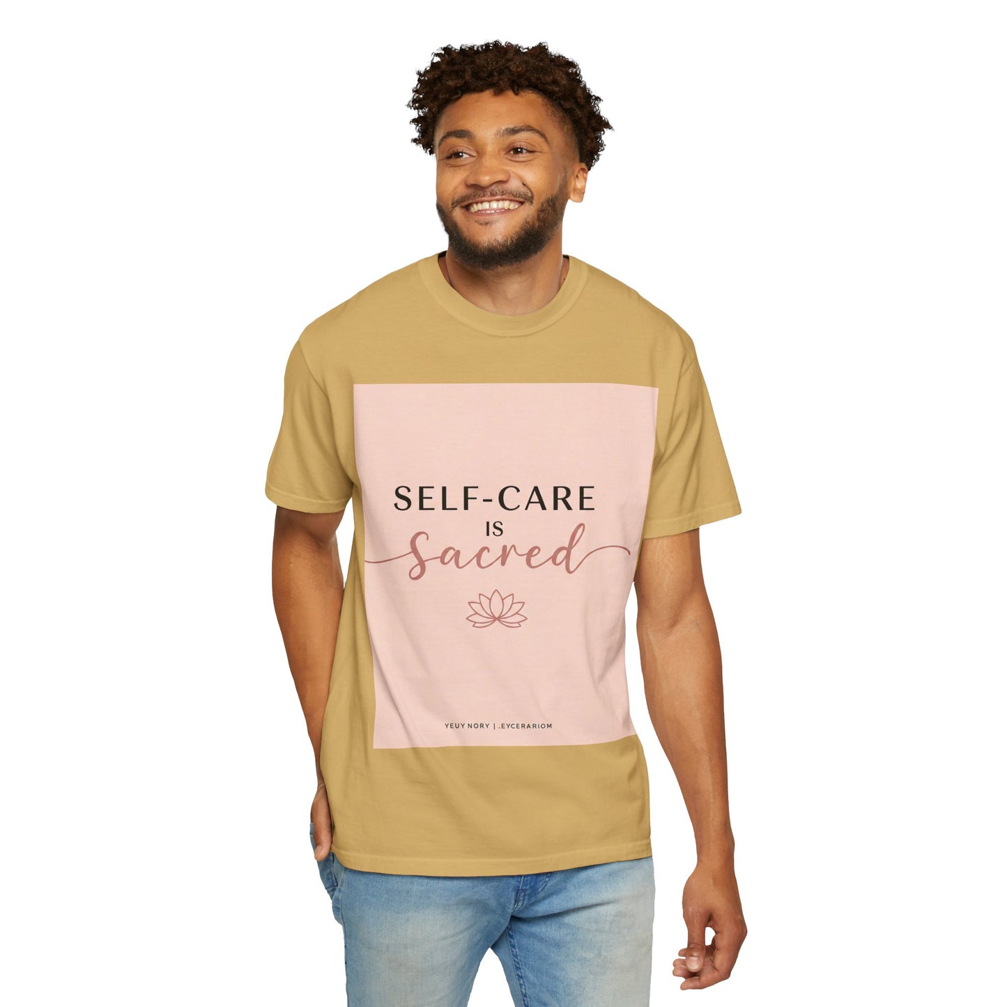 Front Print Design "Self-Care is Sacred" T-Shirt