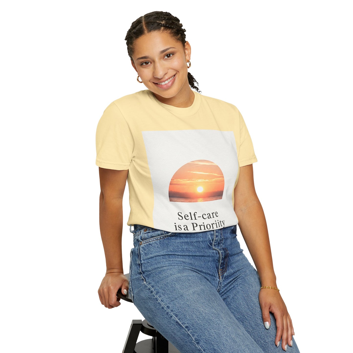 Self-Care ဦးစားပေး Unisex Garment-Dyed T-Shirt