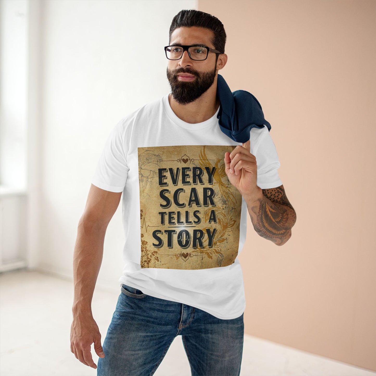 Every Scar Tells a Story Adult Tee - Inspirational Graphic T-Shirt