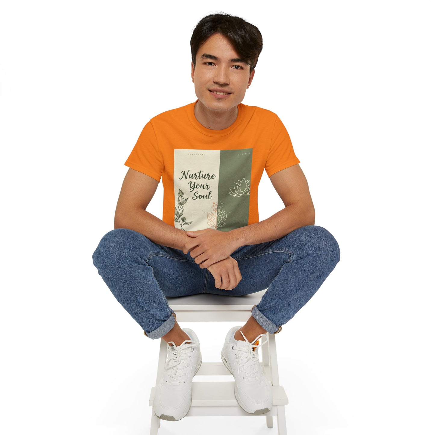 သင့်စိတ်ဝိညာဉ် Unisex Ultra Cotton Tee - ငြိမ်းချမ်းသော သဘာဝမှုတ်သွင်းထားသော ဒီဇိုင်းကို ပြုစုပျိုးထောင်ပါ။